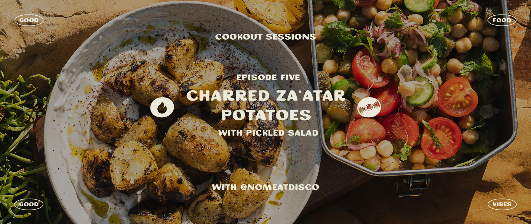 Charred Za'atar potatoes recipe header image