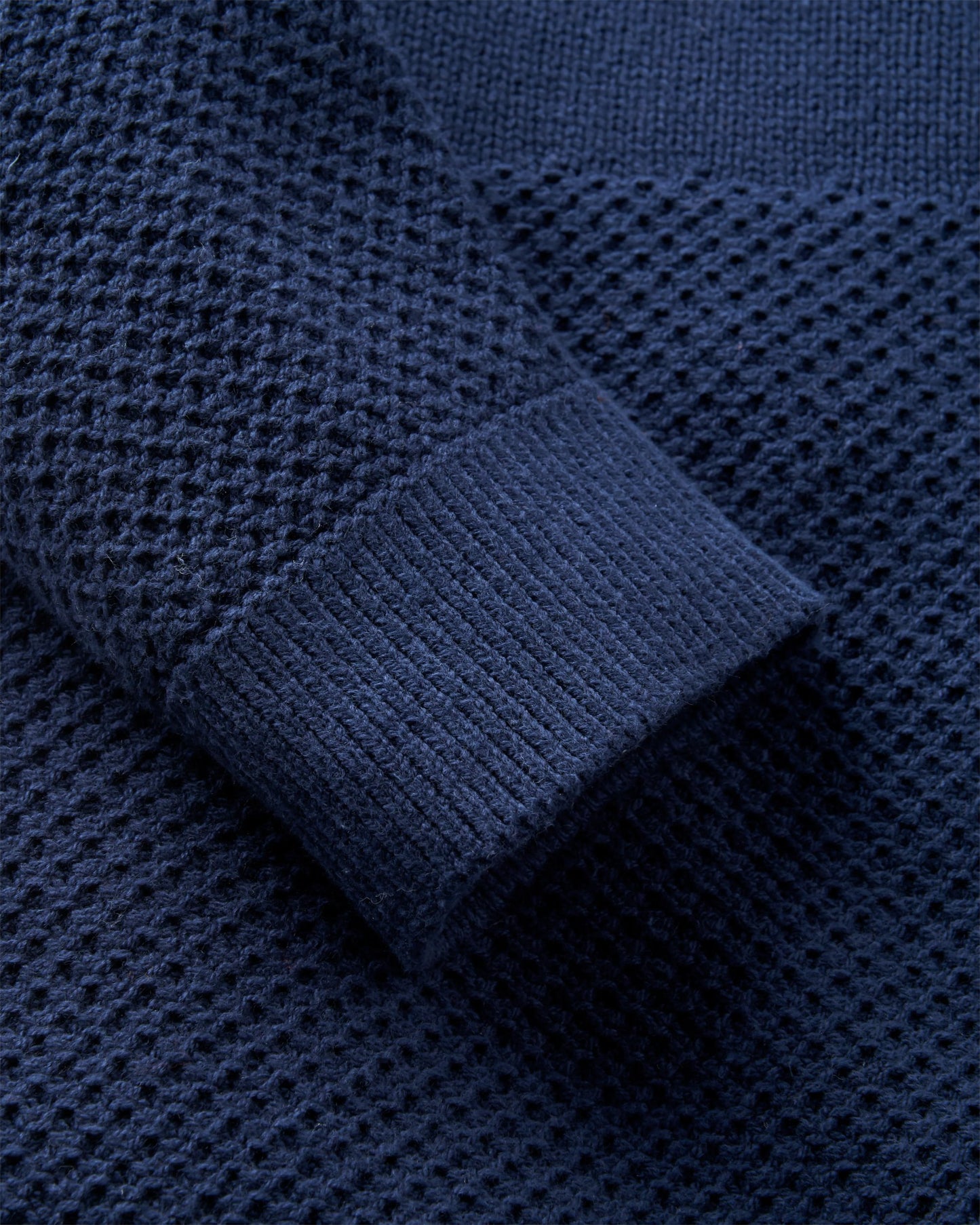 Cove Organic Cotton Knitted Jumper - Rich Navy - Flatlay
