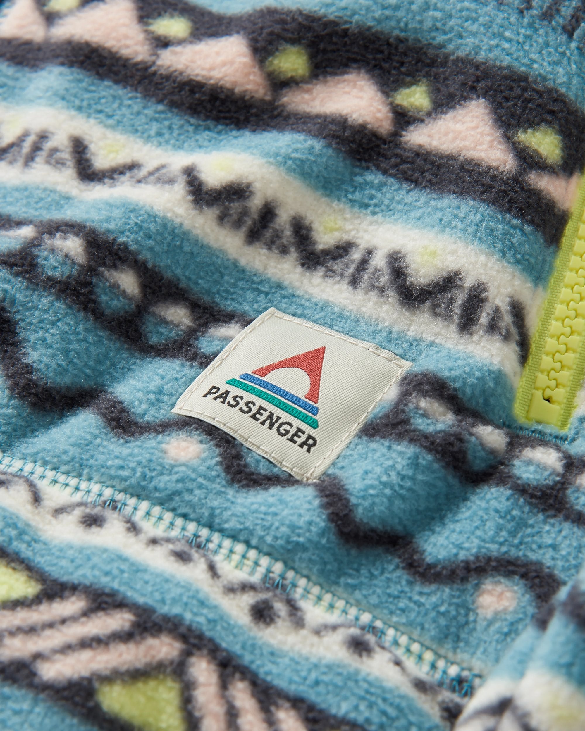 Juana Recycled Polar Hooded Fleece - Mountain Geo Arctic - Flatlay