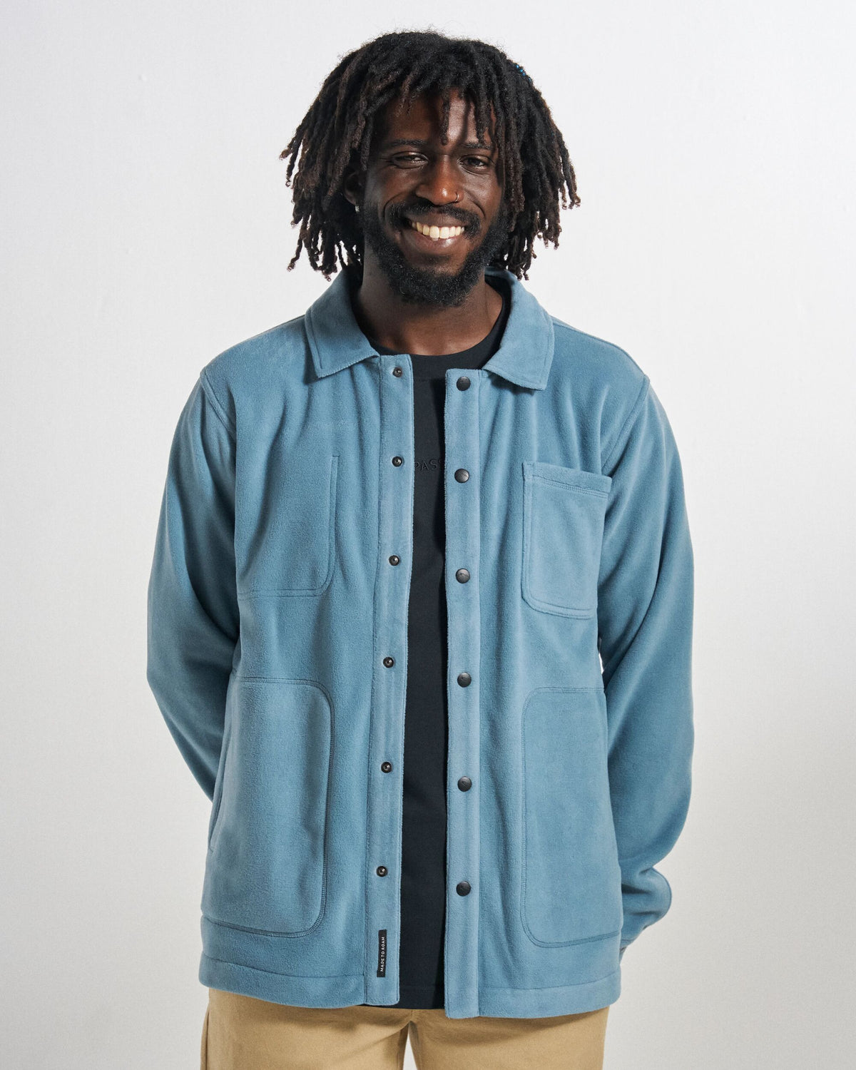 Adapt Polartec® Overshirt - Stormy Blue - Studio Model