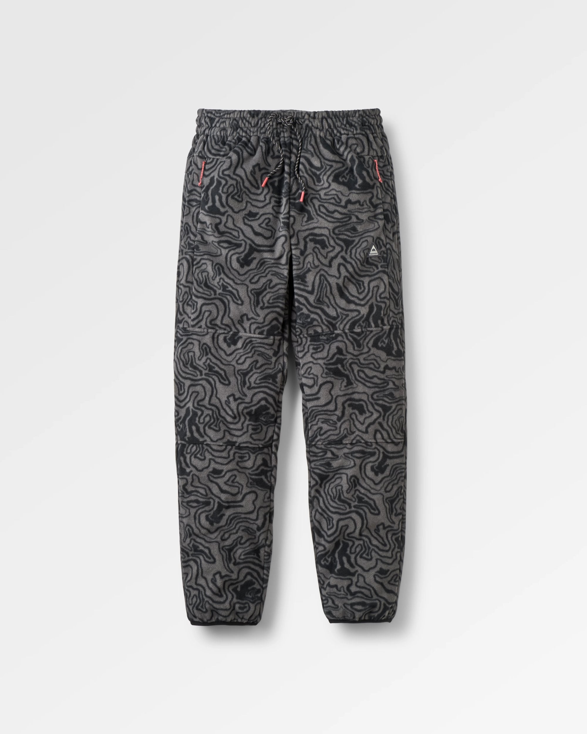Woodland Polar Fleece Jogger - Strata Swirl Black - Flatlay