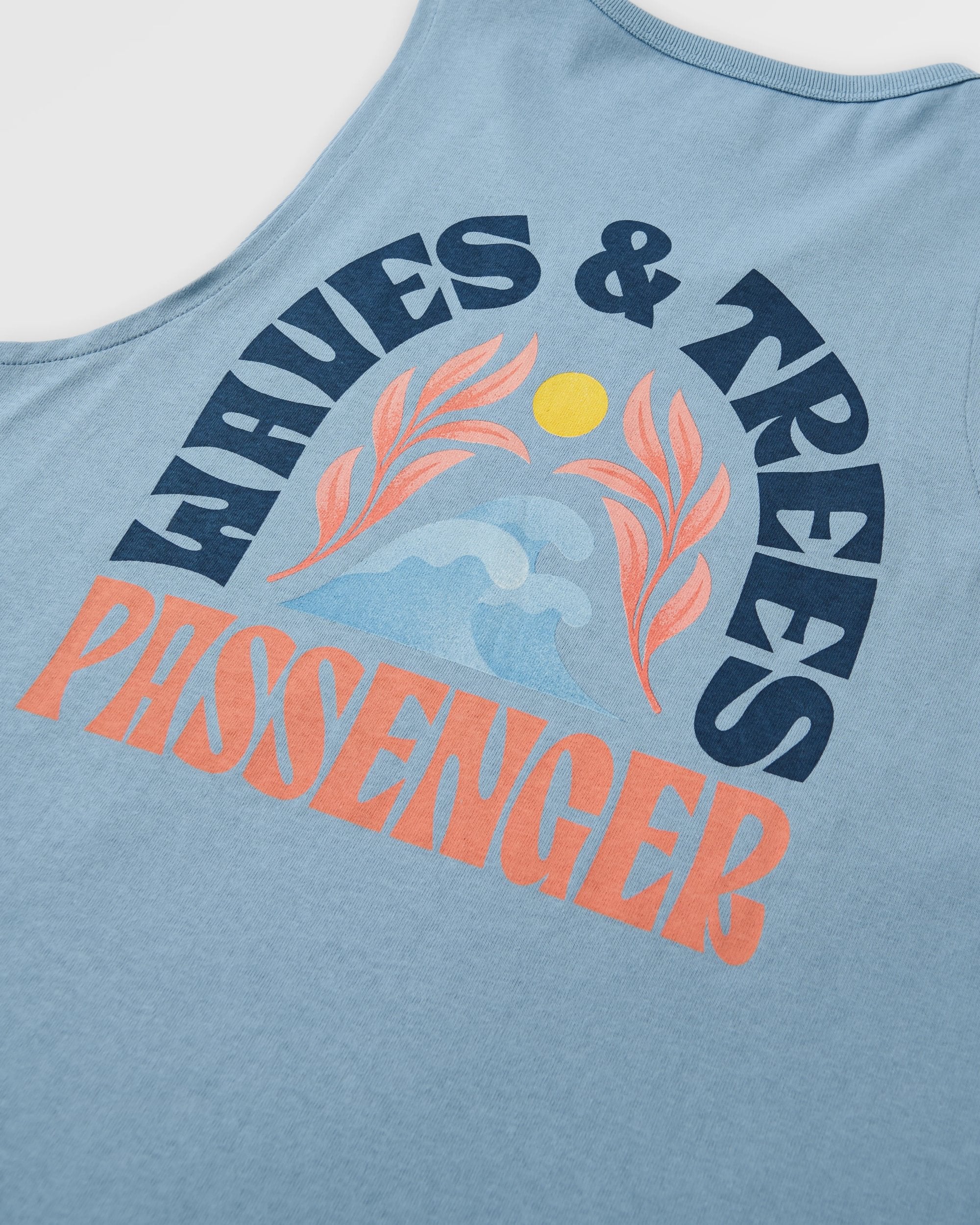 Dawning Recycled Cotton Vest - Faded Denim - Flatlay