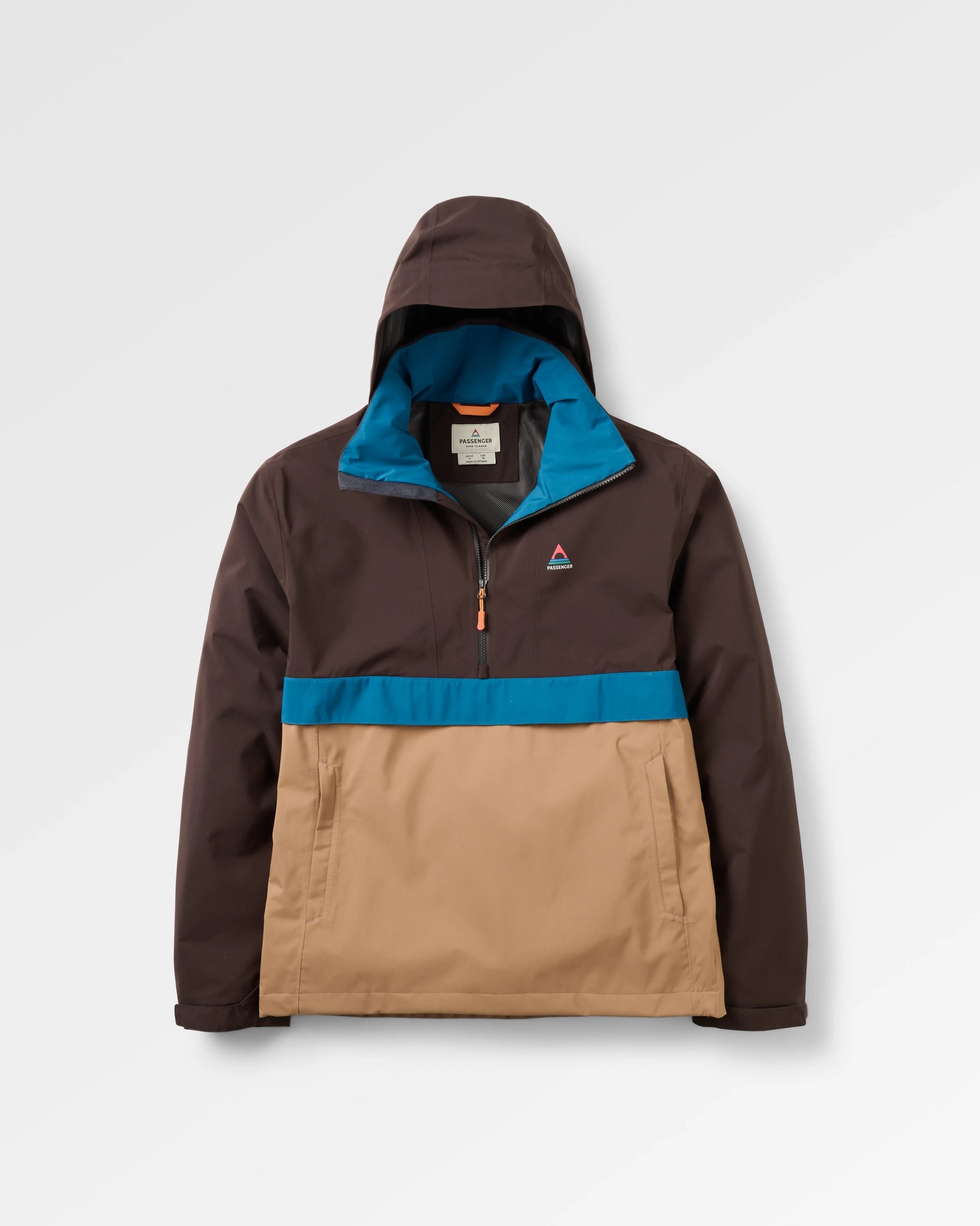 Diablo Recycled Waterproof Anorak - Caramel/Espresso - Flatlay