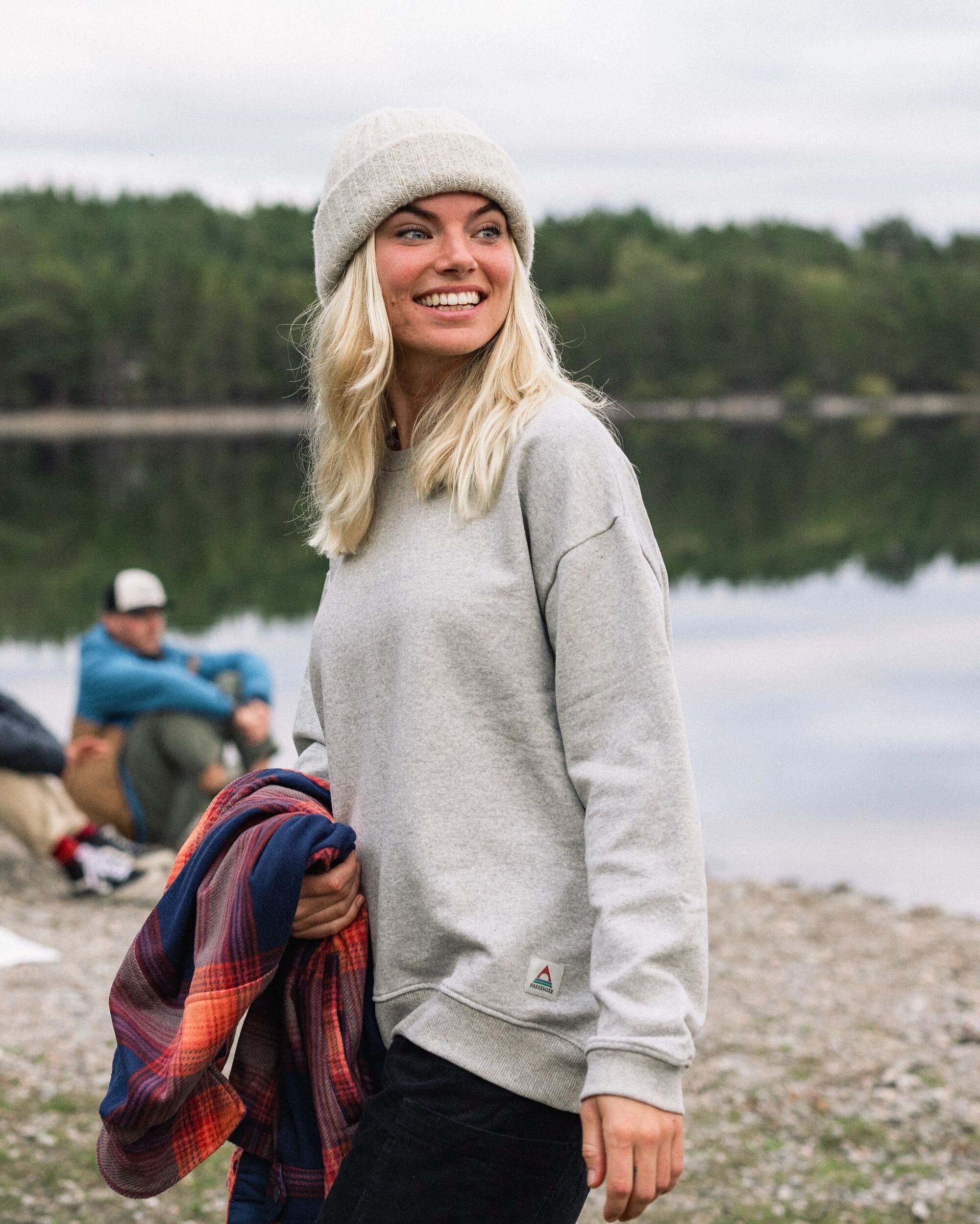 Heritage Recycled Cotton Oversized Sweatshirt - Mid Grey Marl - Lifestyle