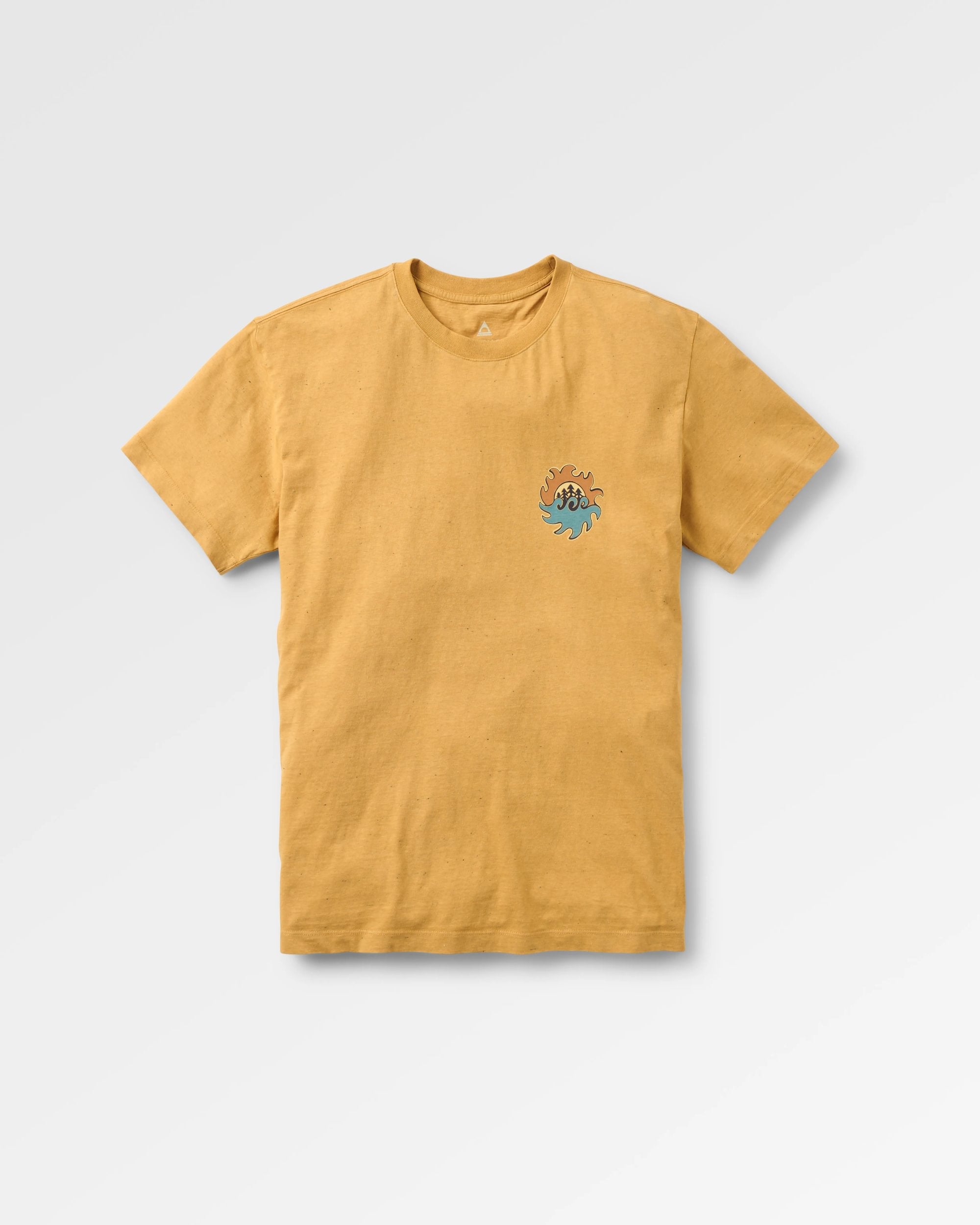 Dune Men's Recycled Cotton T-Shirt - Spruce Yellow Marl - Flatlay