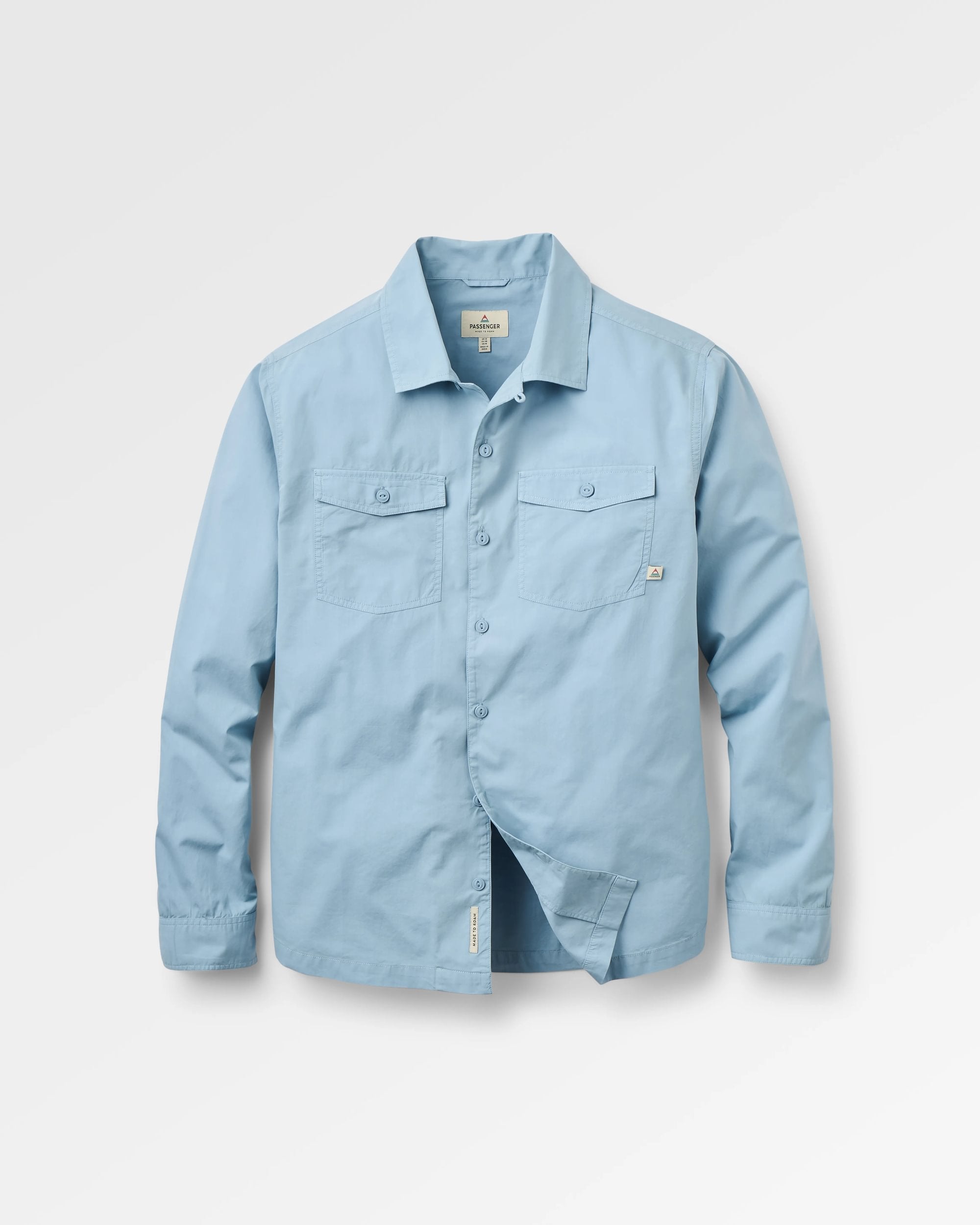 Acreage Organic Cotton LS Shirt - Faded Denim - Flatlay