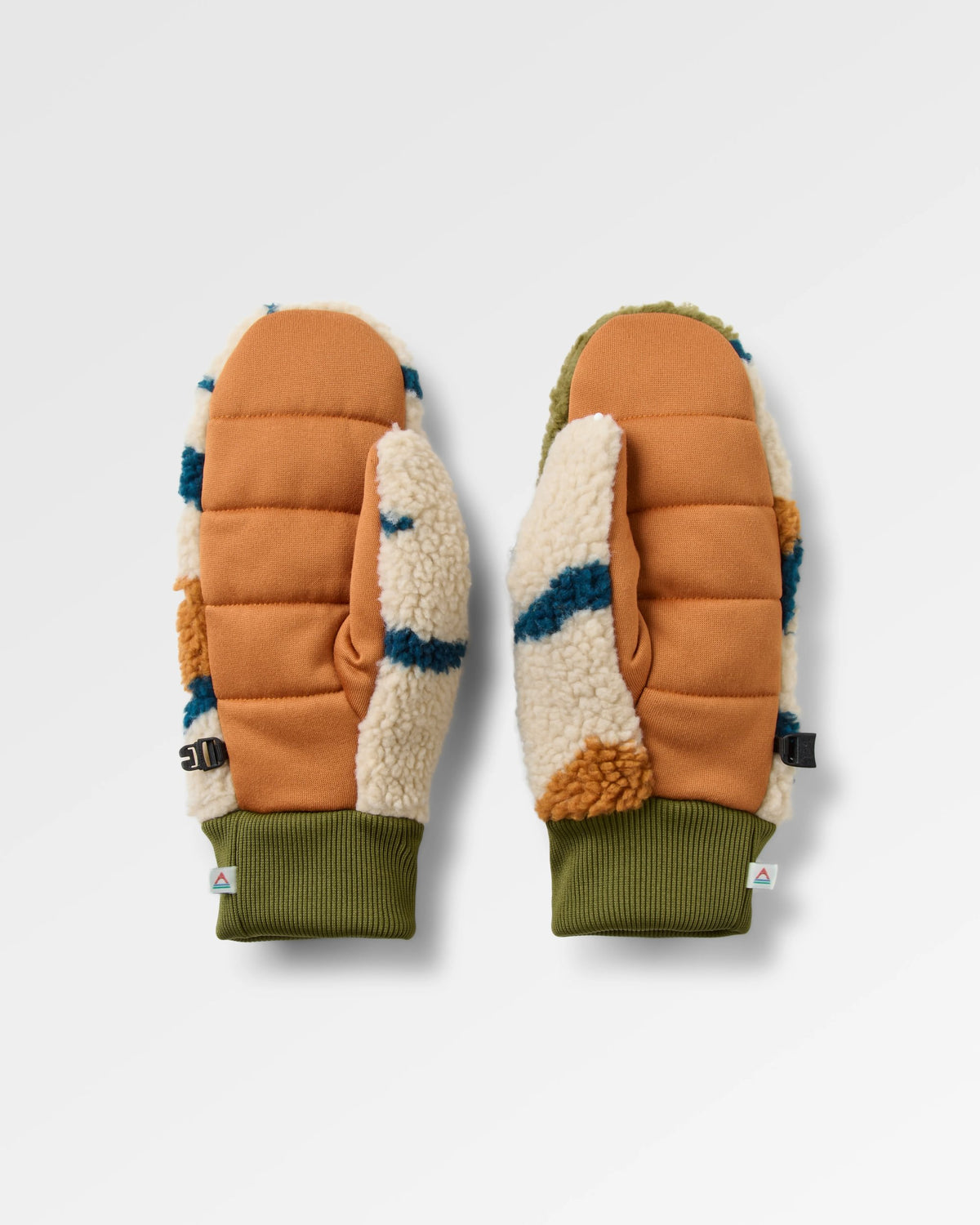 Avalanche Sherpa Mittens - Abstract Trails Pebble Grey - Flatlay