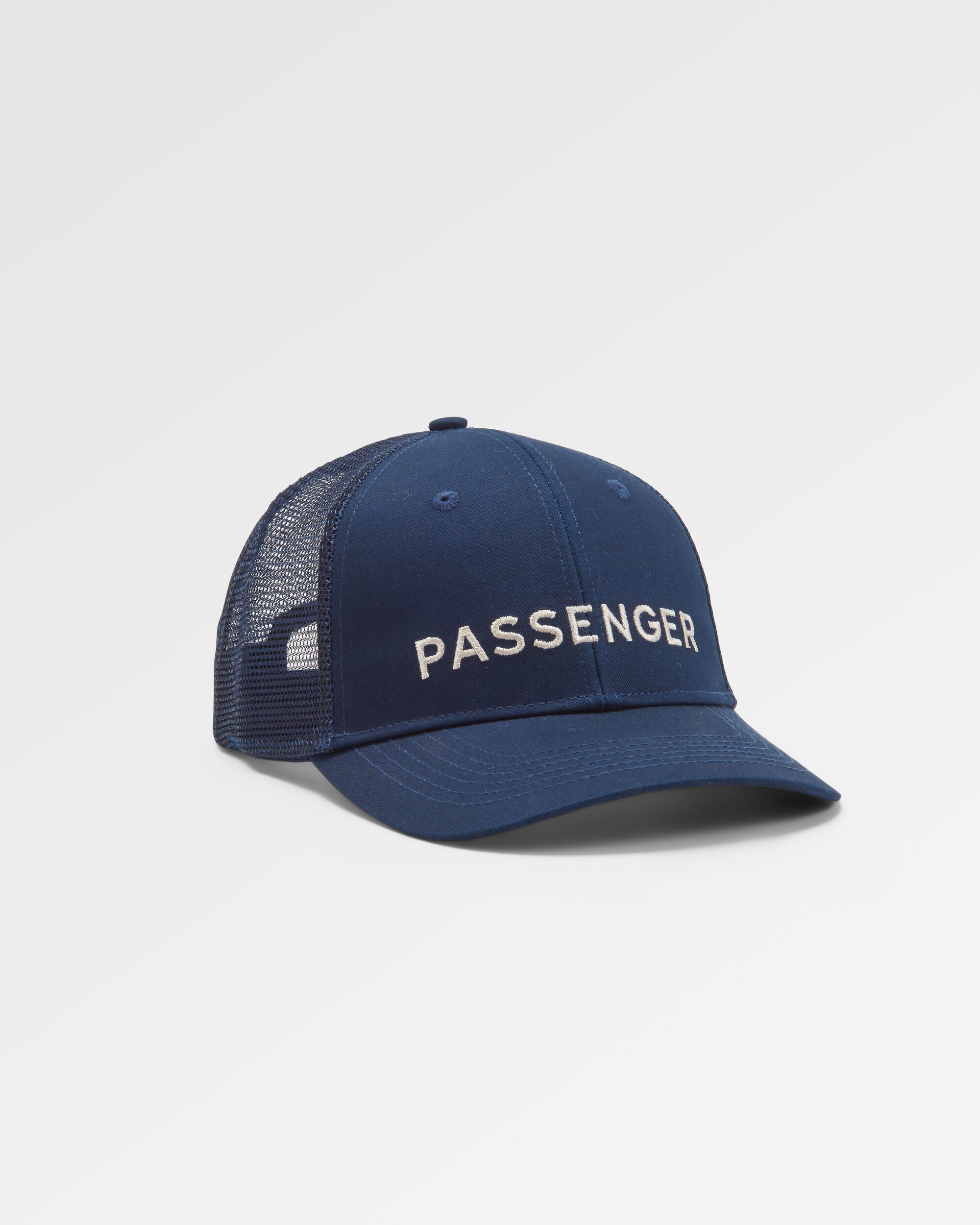 Passenger Organic Cotton Trucker Cap - Rich Navy - Flatlay