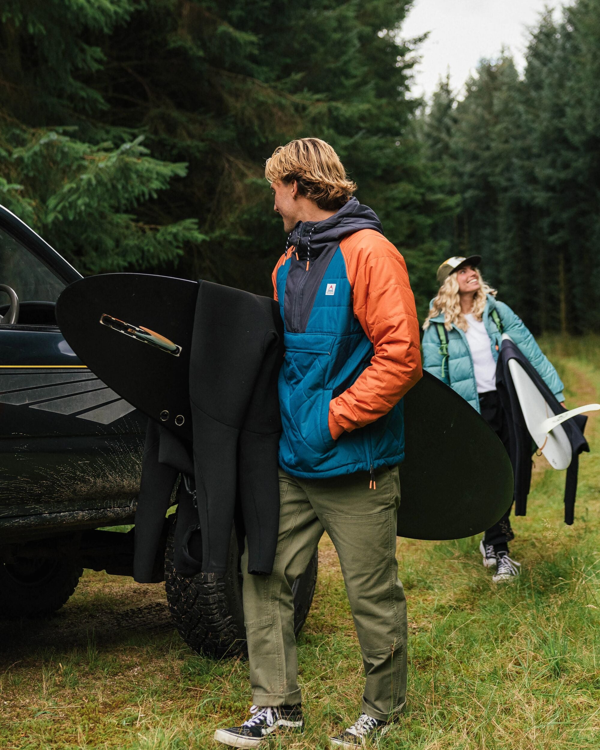 Oceanic Recycled Insulated Anorak - Tidal Blue/Burnt Orange - Lifestyle