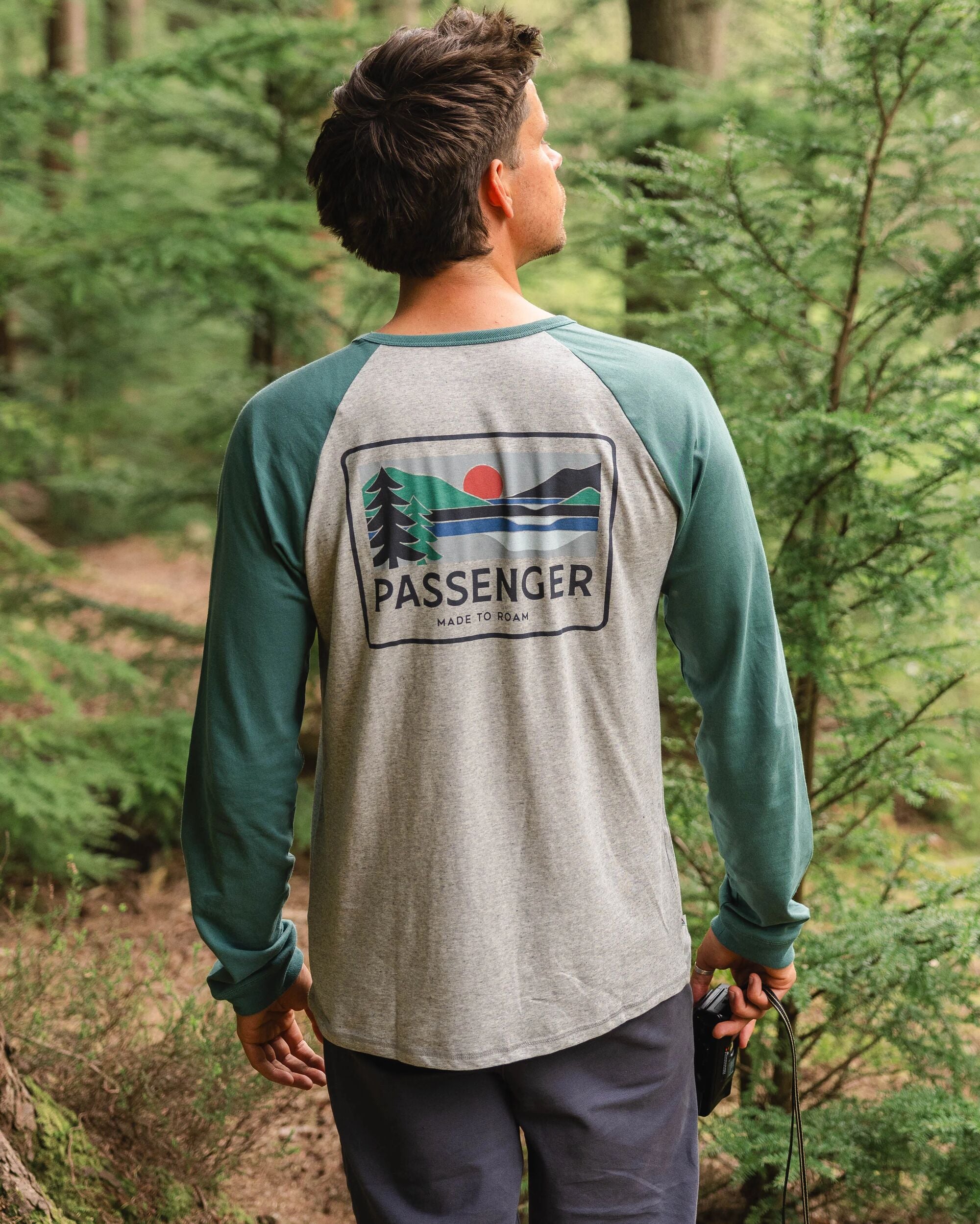 Roamer Recycled Cotton Raglan T-Shirt - Grey Marl - Lifestyle