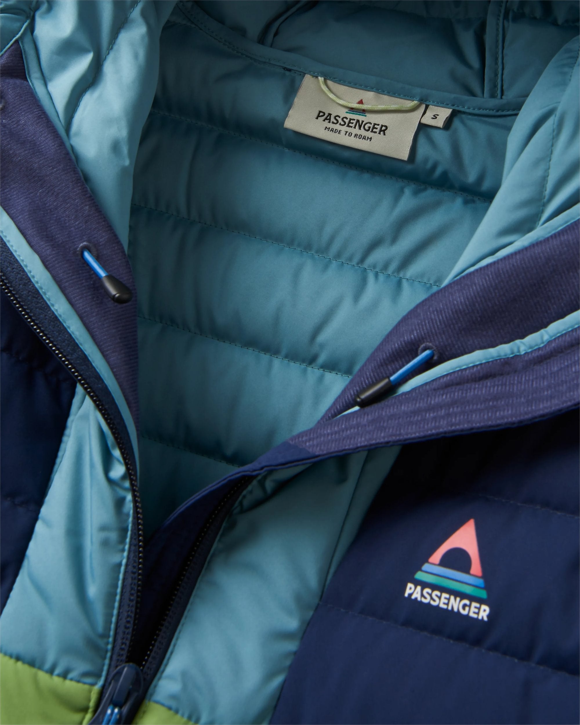 Northstar Down Recycled Jacket -  Rich Navy/Pear Green/Arctic - Flatlay
