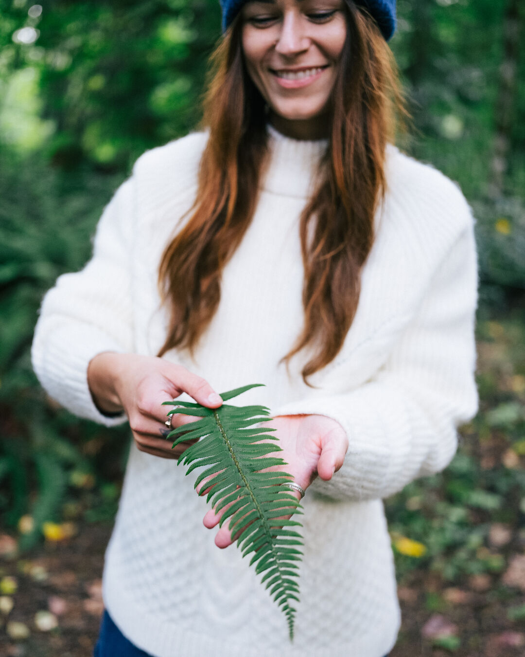 Cozy Cable Recycled Knitted Jumper - Off White - Lifestyle