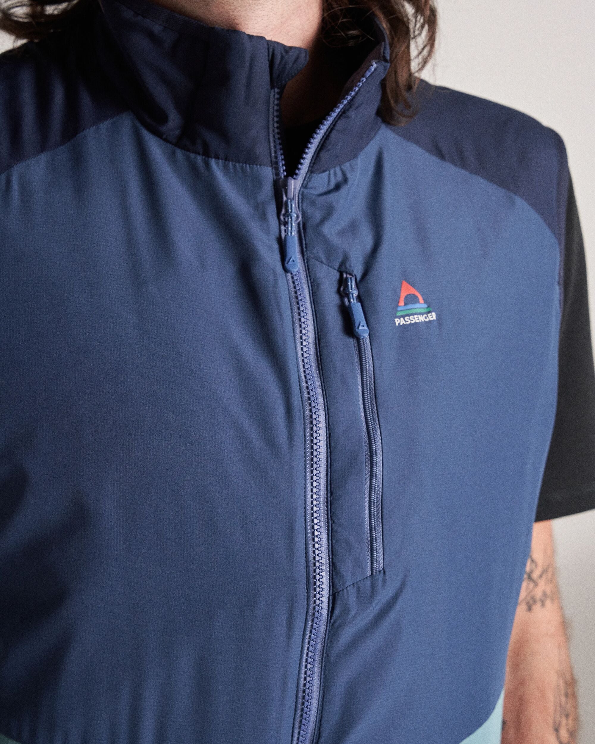 Daybreak Lightweight Recycled Thermore® Insulated Gilet - Rich Navy/Dark Denim/Arctic - Studio Model