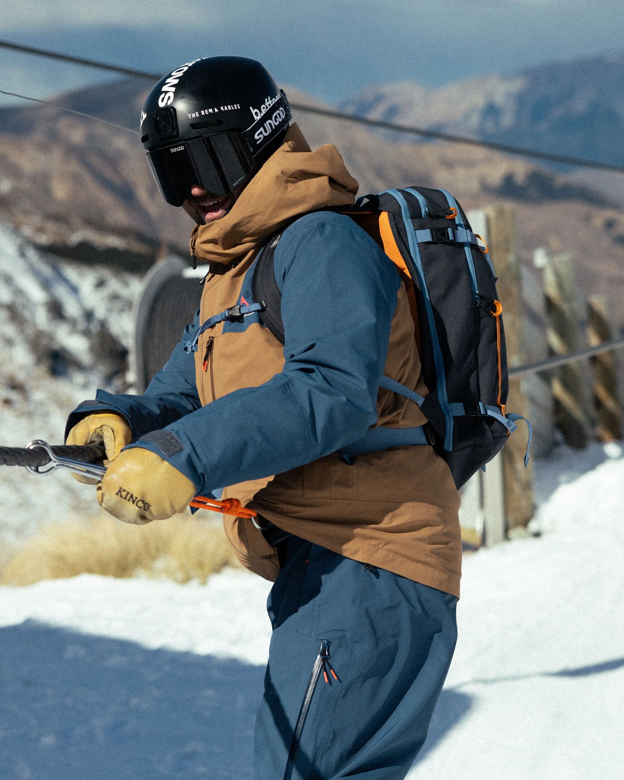 Snowscape Men's Recycled Jacket - Dark Denim/Toffee - Lifestyle