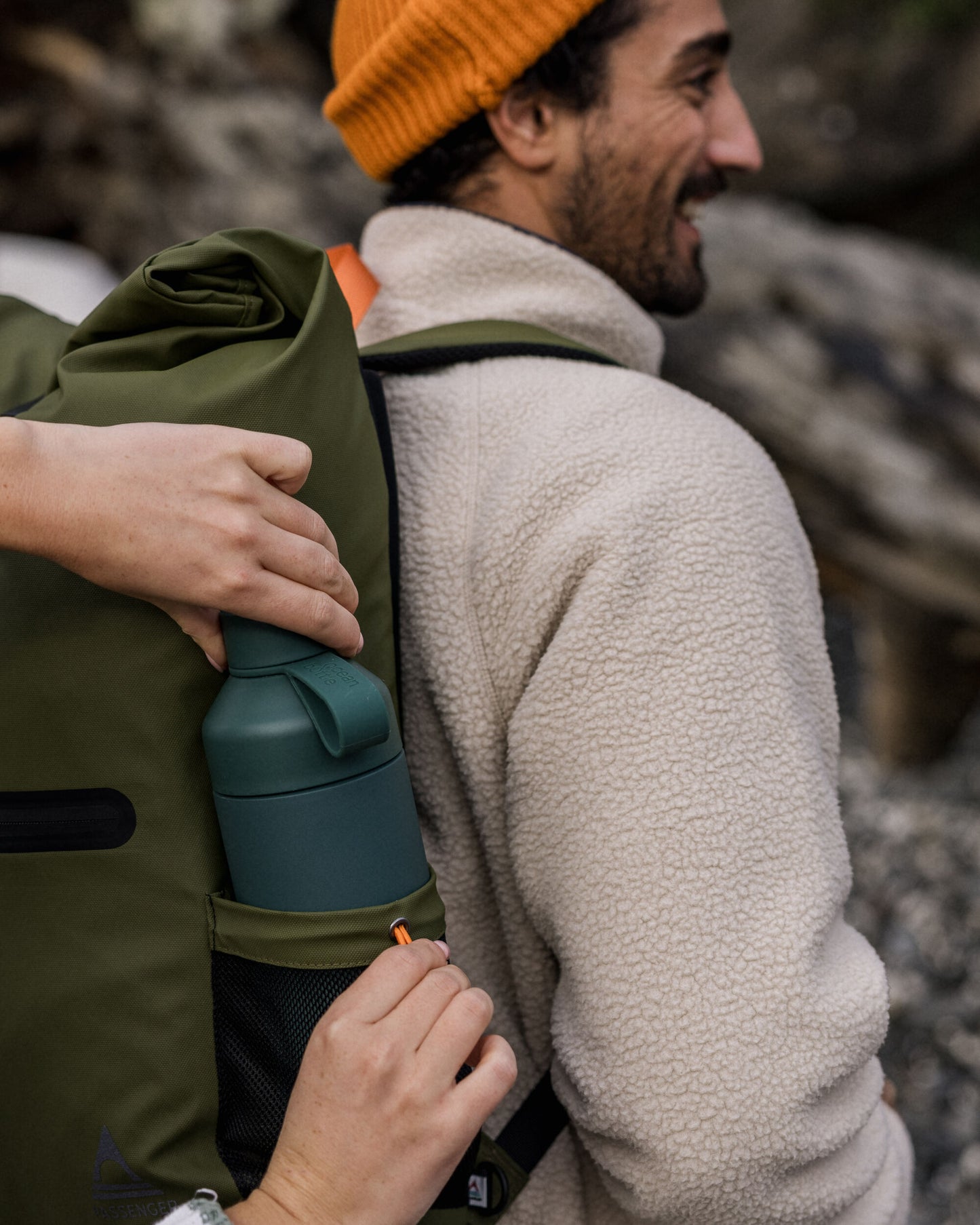 Crossing Roll Top Backpack - True Black/ Khaki - Lifestyle - Male