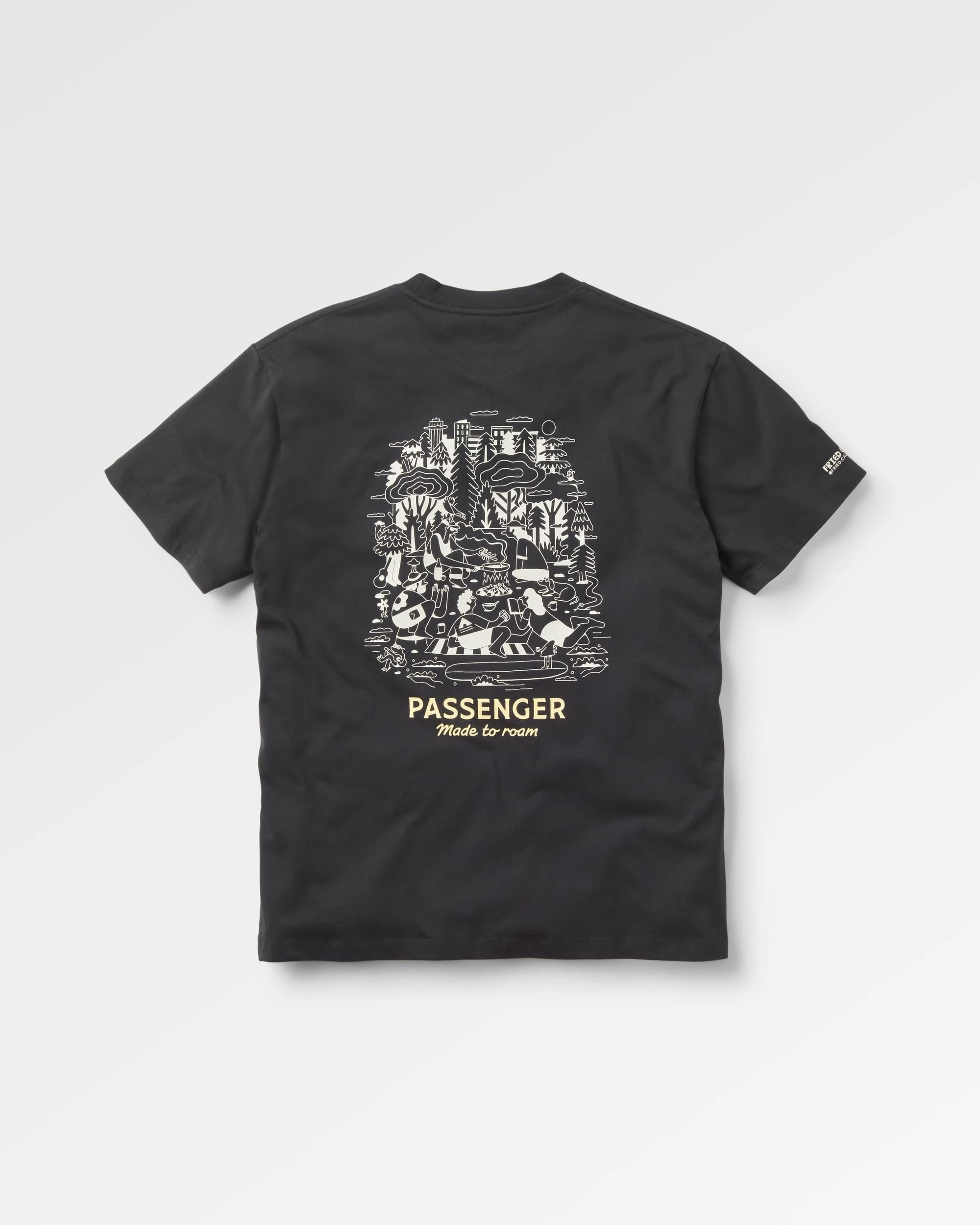 Better Outside Organic Relaxed Fit T-Shirt - Black - Flatlay