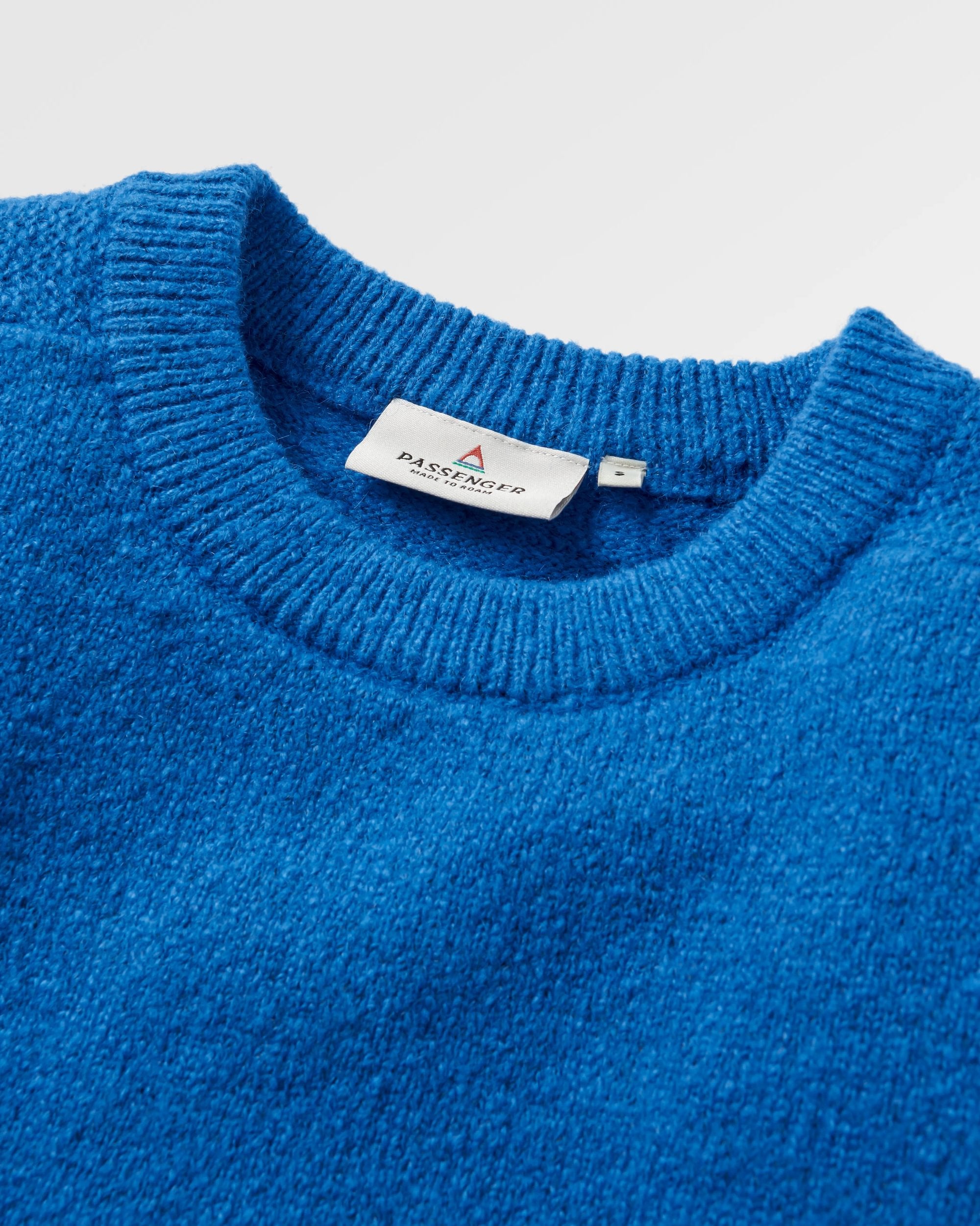 Cove Recycled Knitted Jumper - Azure Blue - Flatlay