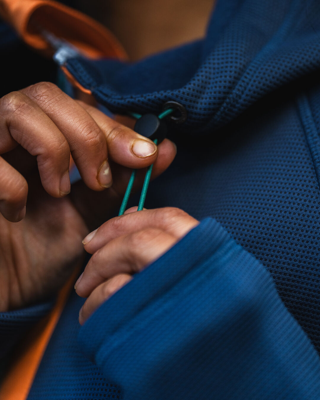 Slope Hooded Recycled Fleece - Dark Denim - Lifestyle