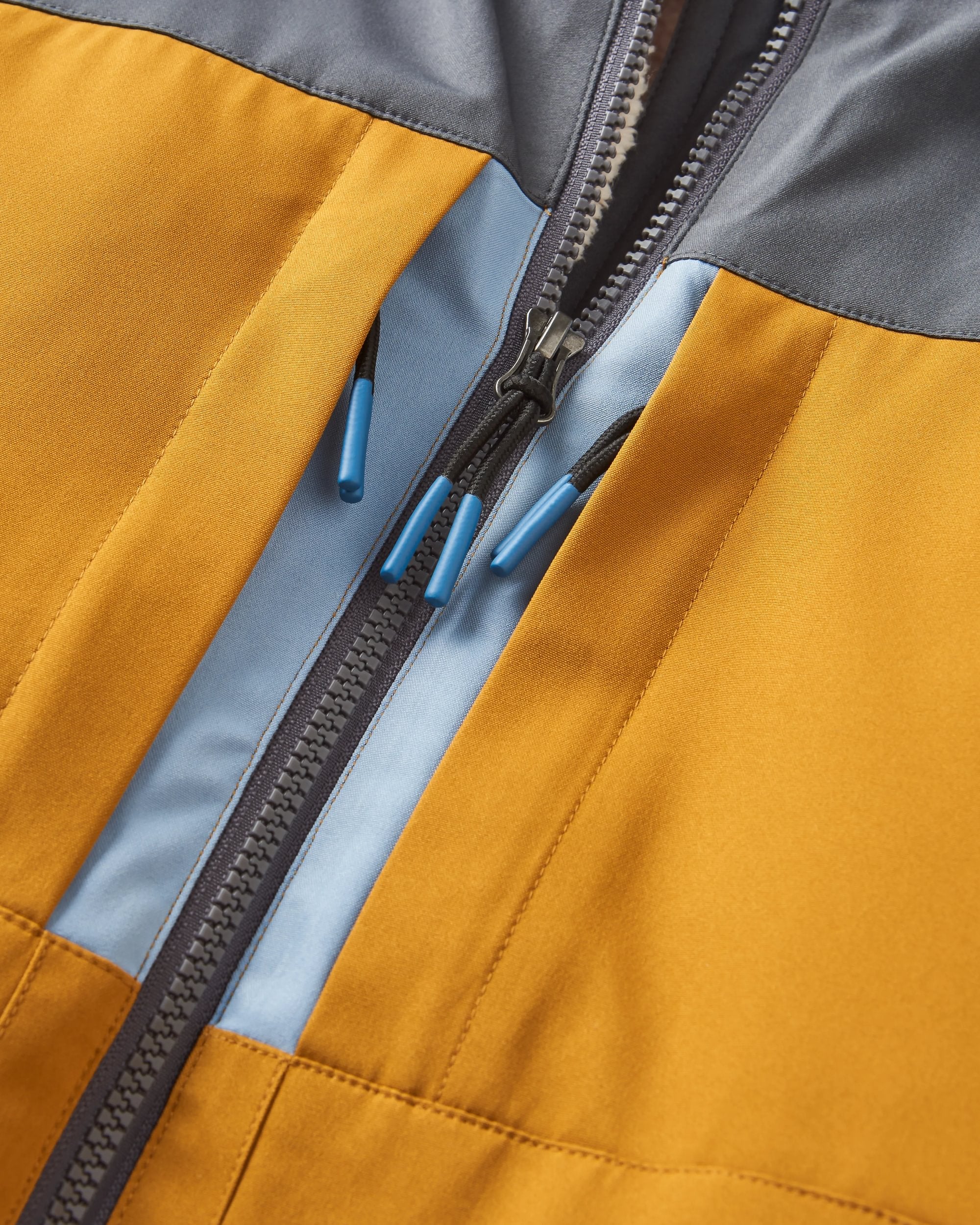 Lumi Colour Block Parka - Golden Brown - Flatlay