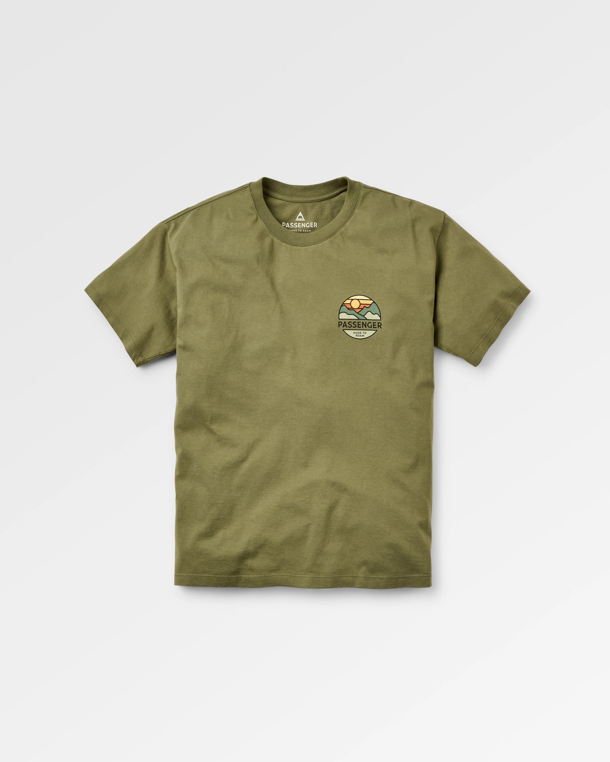 Laidback Recycled Cotton Relaxed Fit T-Shirt - Khaki - Flatlay