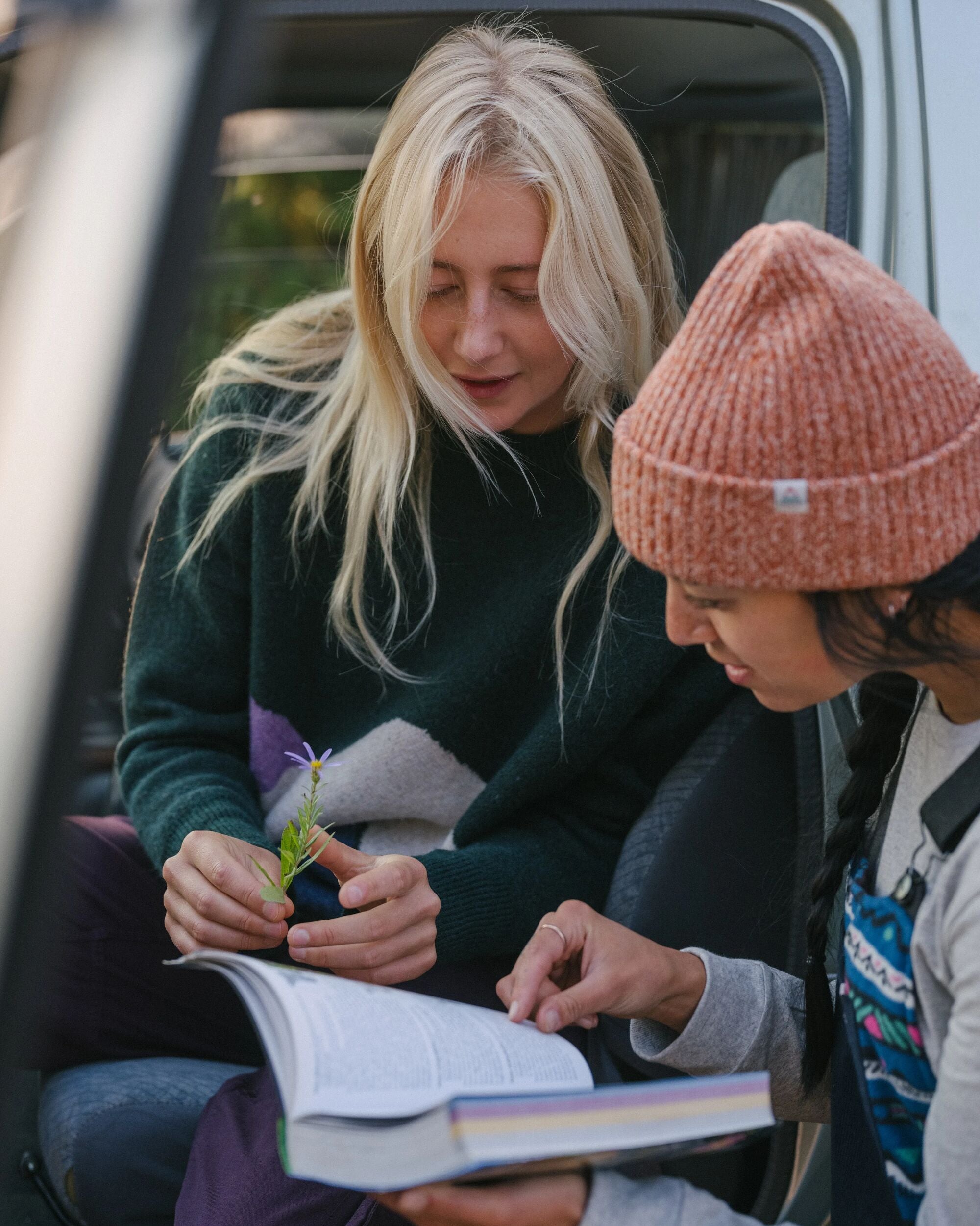 Vista Recycled Knitted Jumper - Rain Forest - Lifestyle