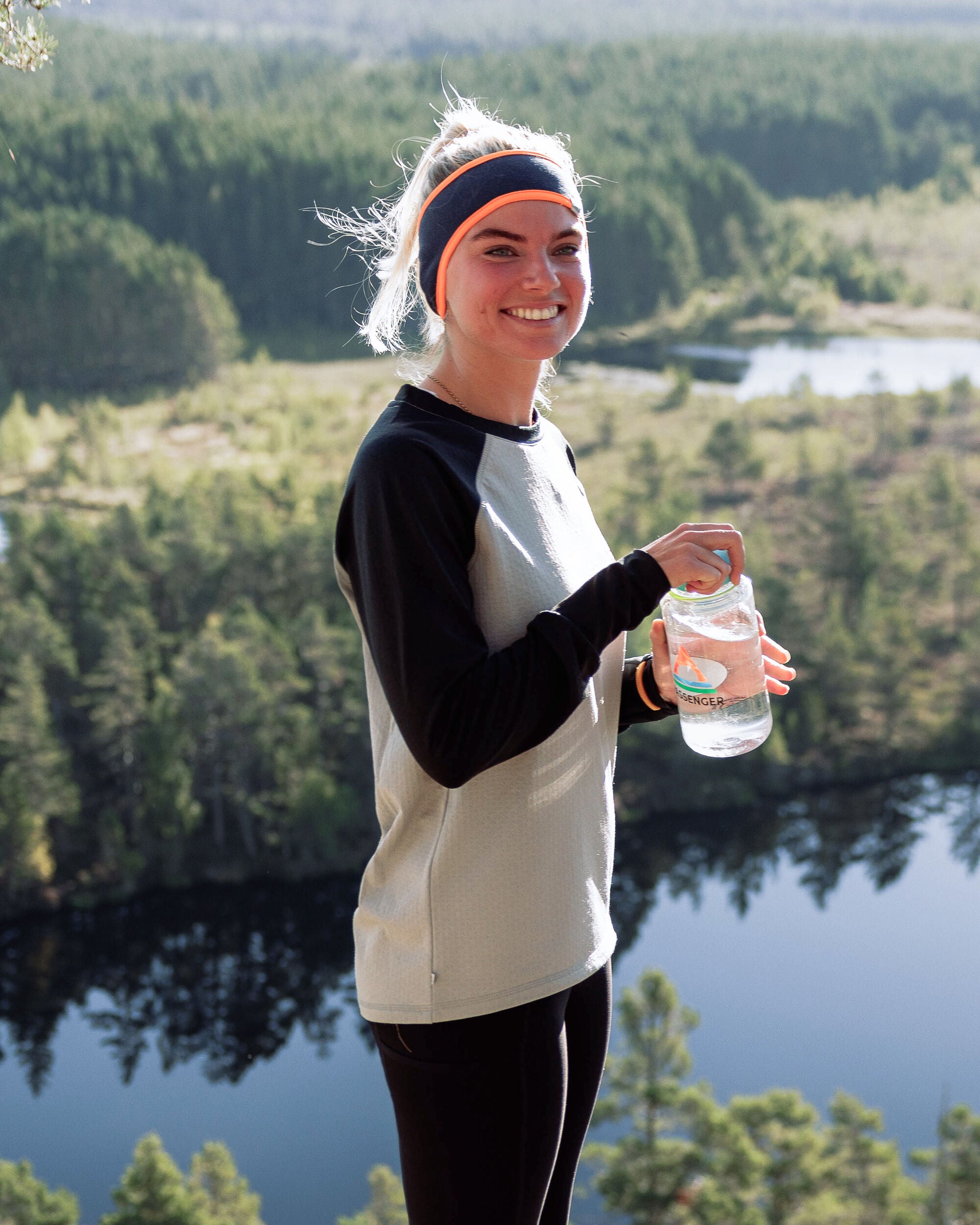 Atlantis Recycled Base Layer LS T-Shirt - Black/Grey Marl - Lifestyle