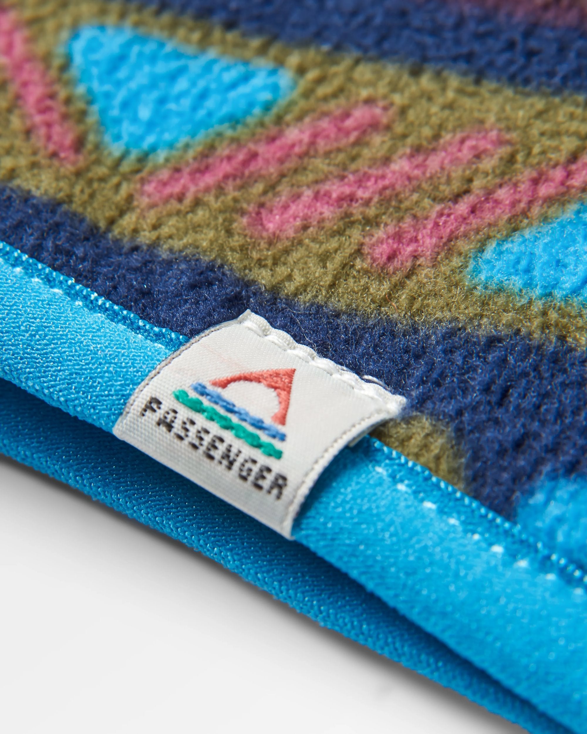 Cosy Recycled Polar Fleece Headband - Mountain Geo Multi - Flatlay