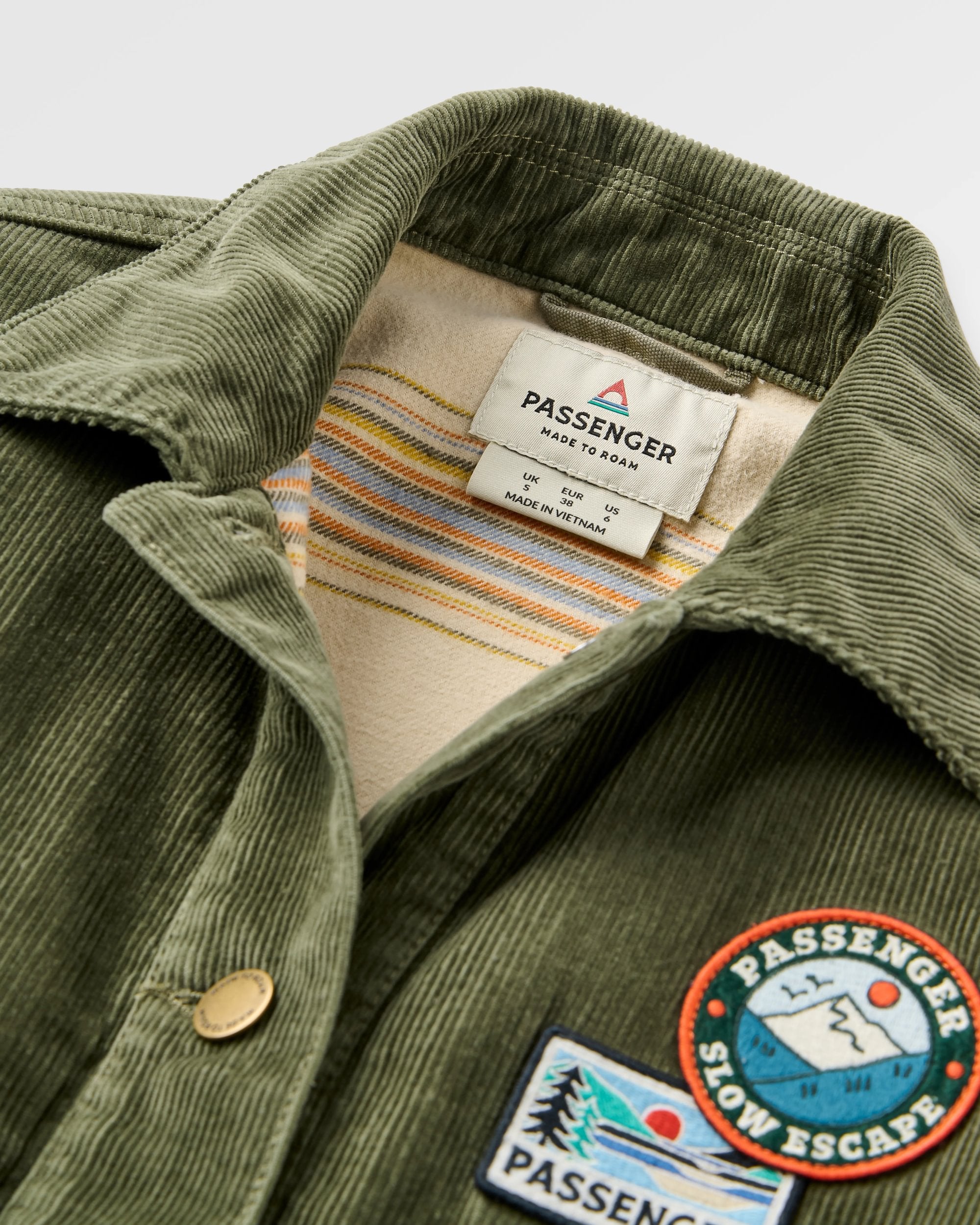 Nomad Corduroy Overshirt - Dusty Olive - Flatlay