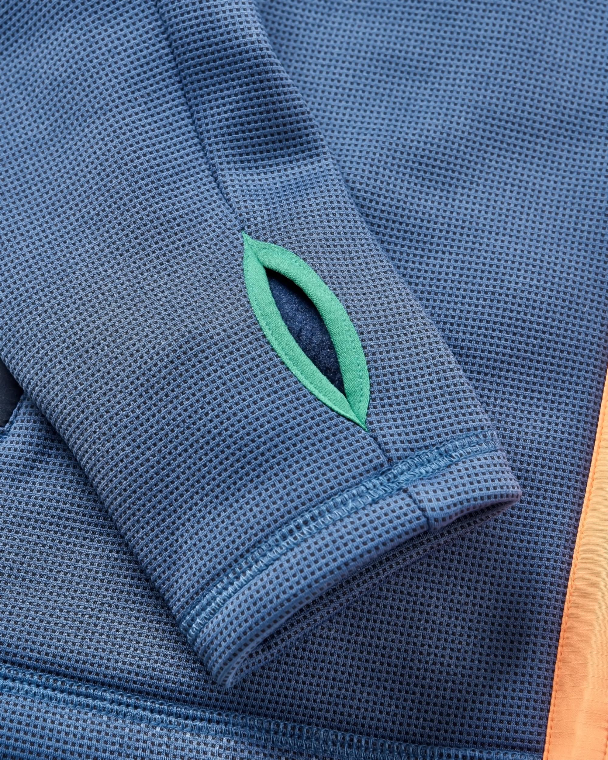 Slope Hooded Recycled Fleece - Dark Denim - Flatlay