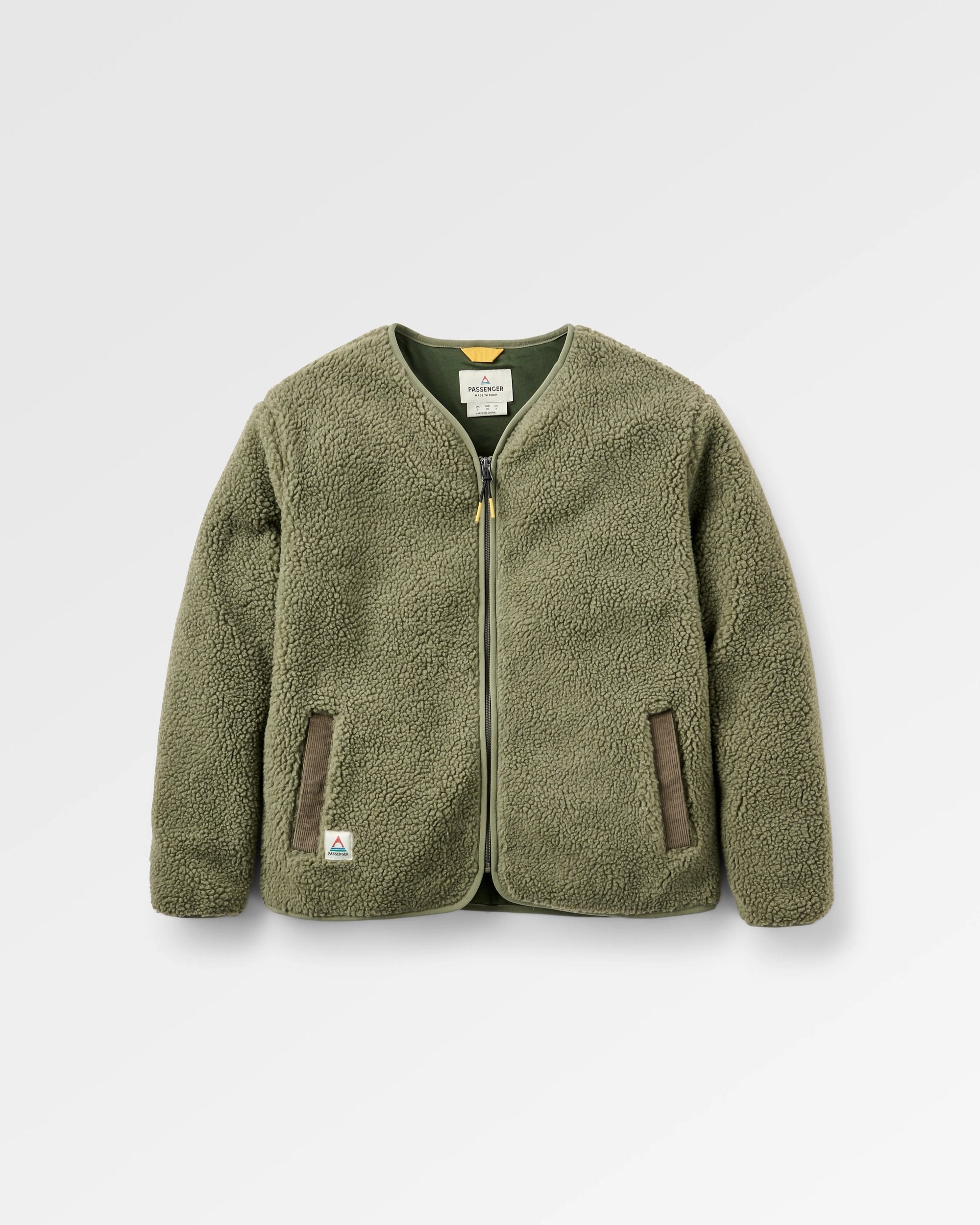 Tawny Deep-Pile Sherpa Fleece - Dusty Olive - Flatlay