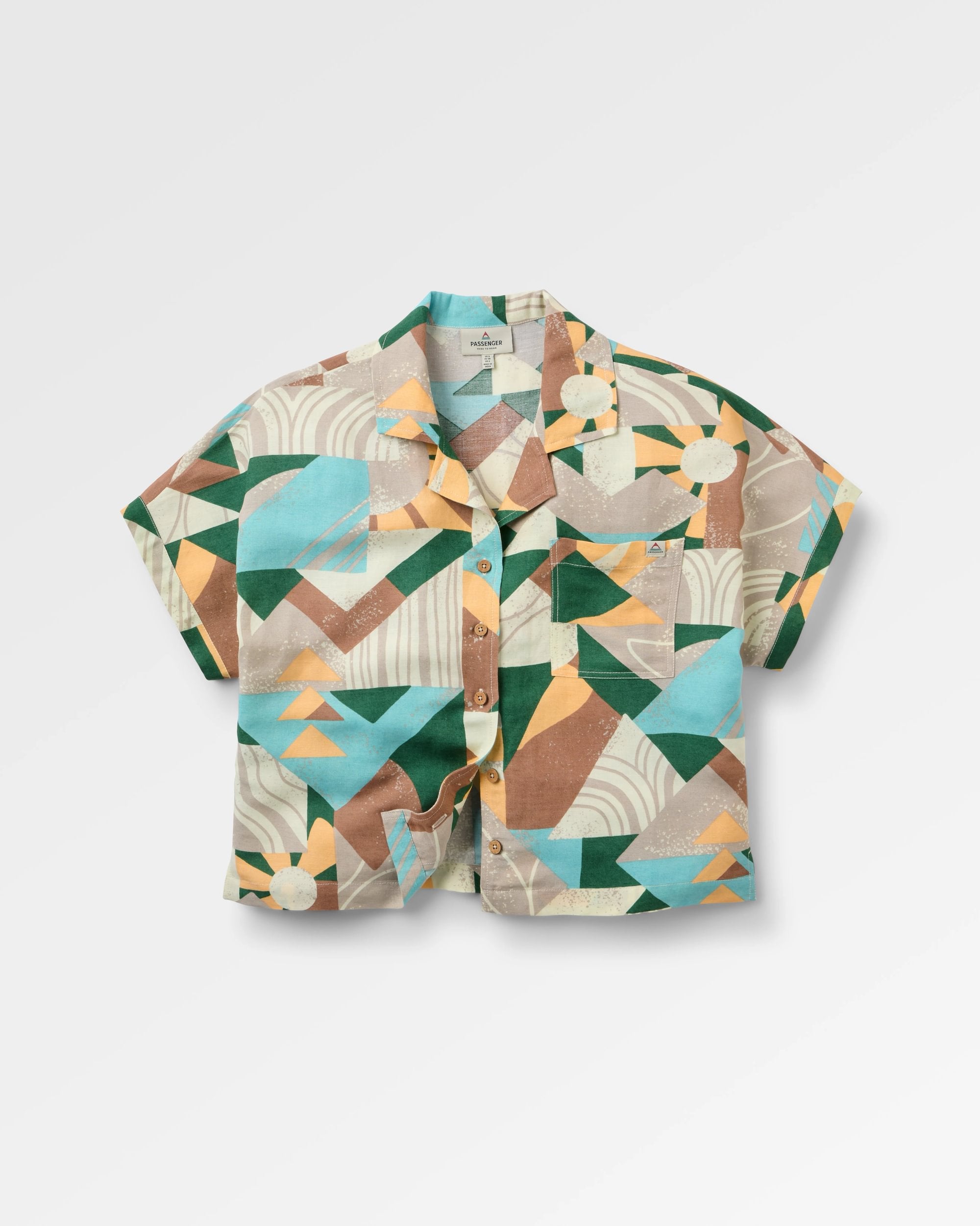 Arden Linen Short Sleeve Shirt - Sun Patch Simply Taupe - Flatlay