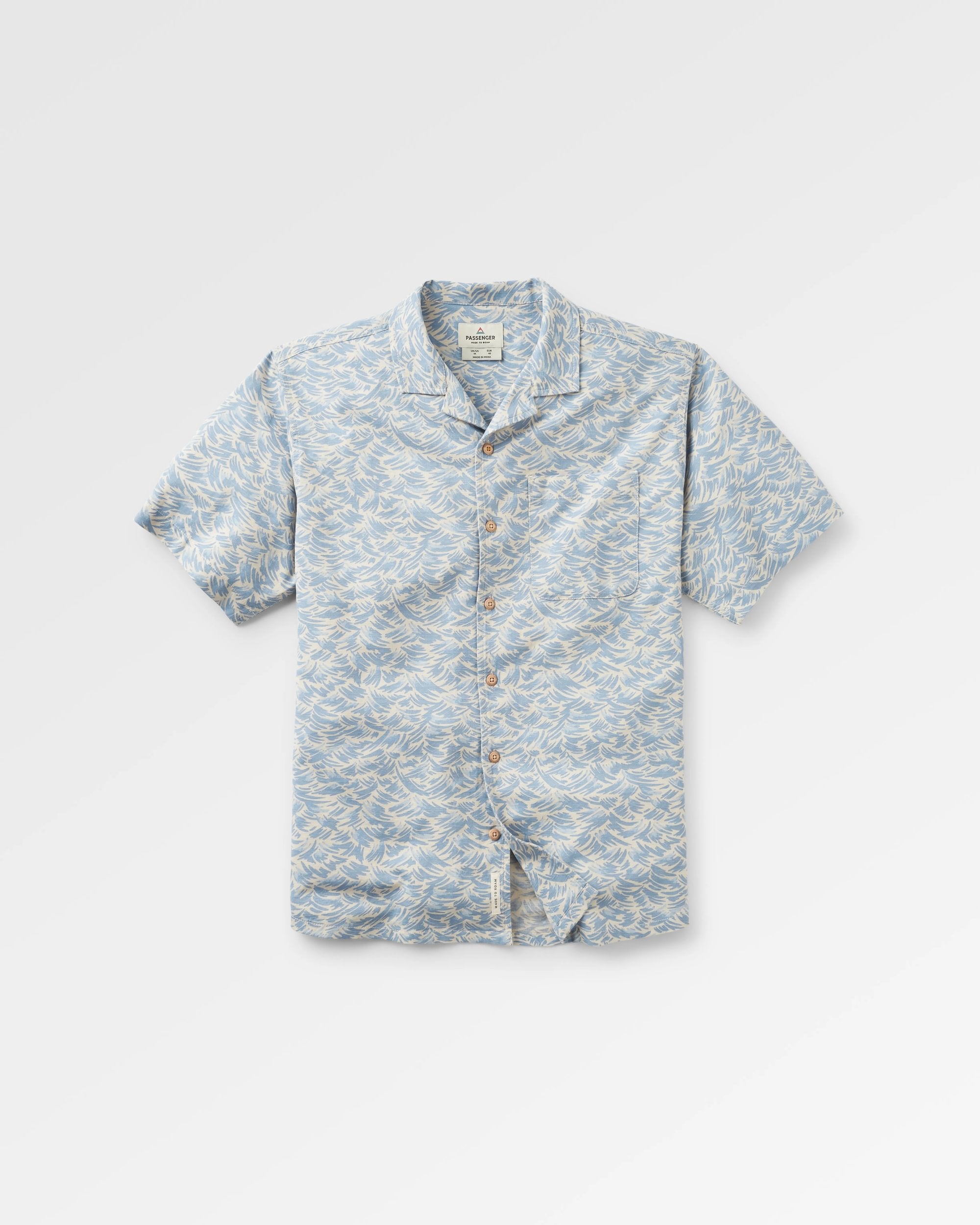 Cove Textured Organic Cotton Shirt - Waves Birch - Flatlay