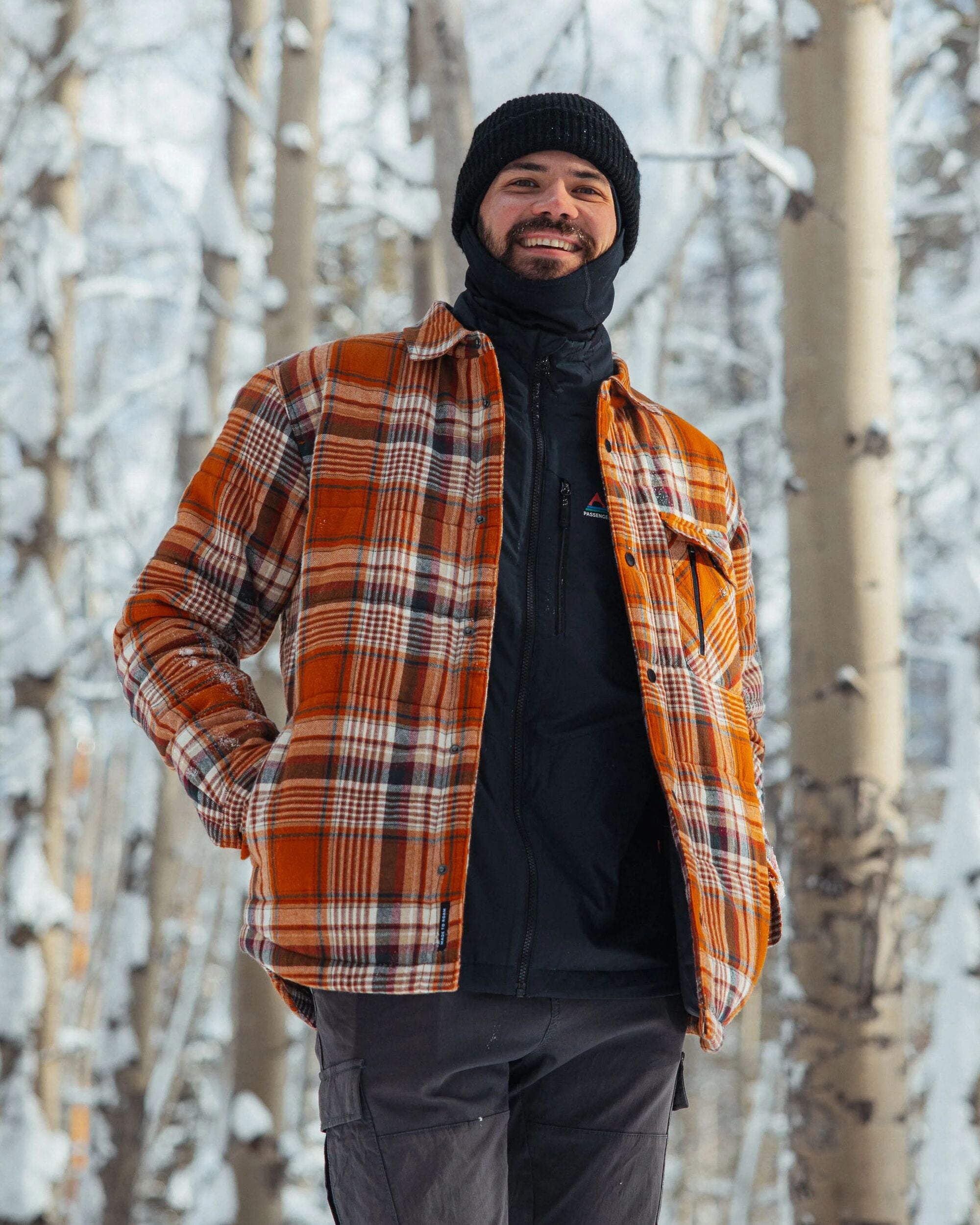 Taranaki Quilted Overshirt - Retro Orange Check - IGC