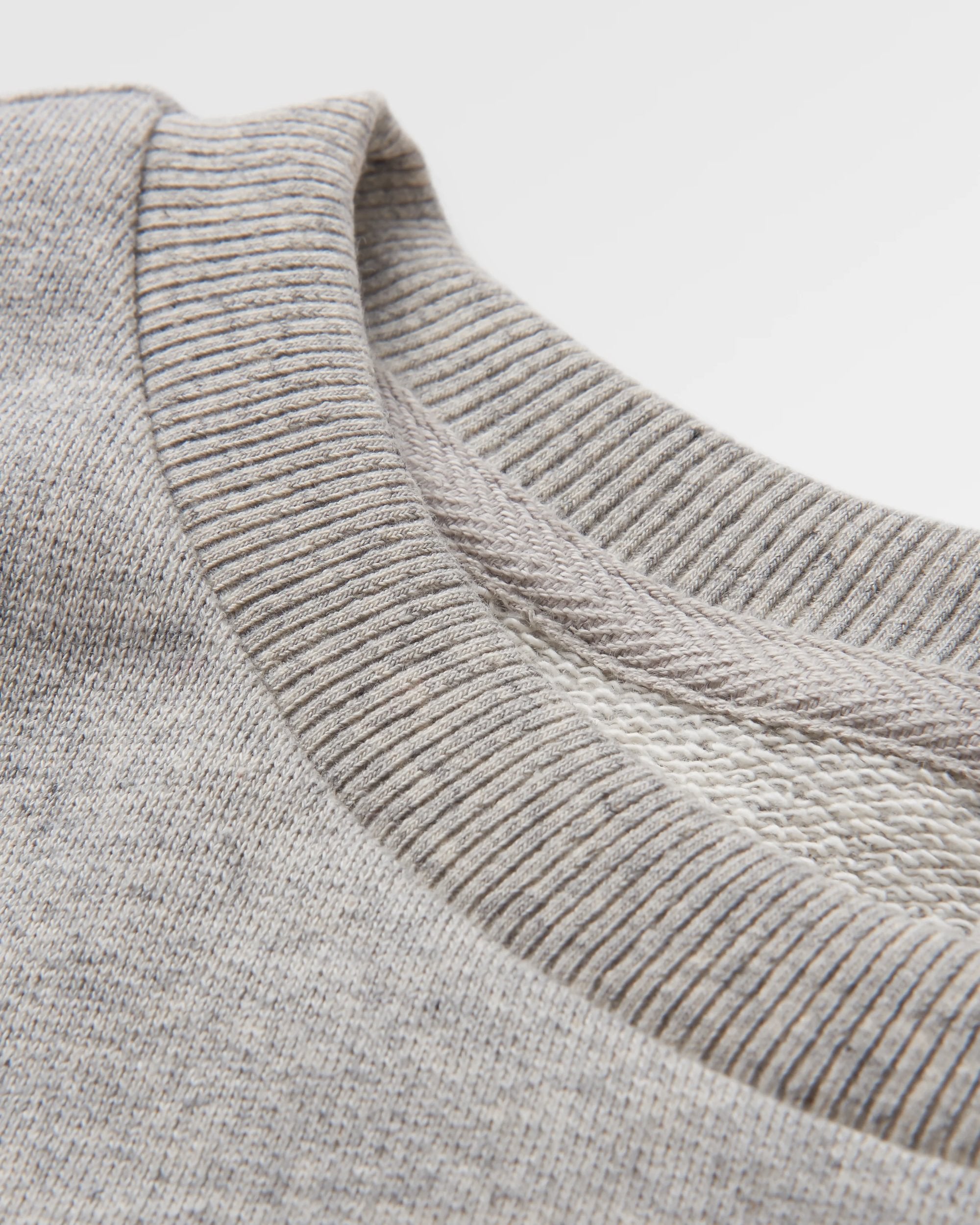 Heritage Recycled Cotton Oversized Sweatshirt - Mid Grey Marl - Flatlay
