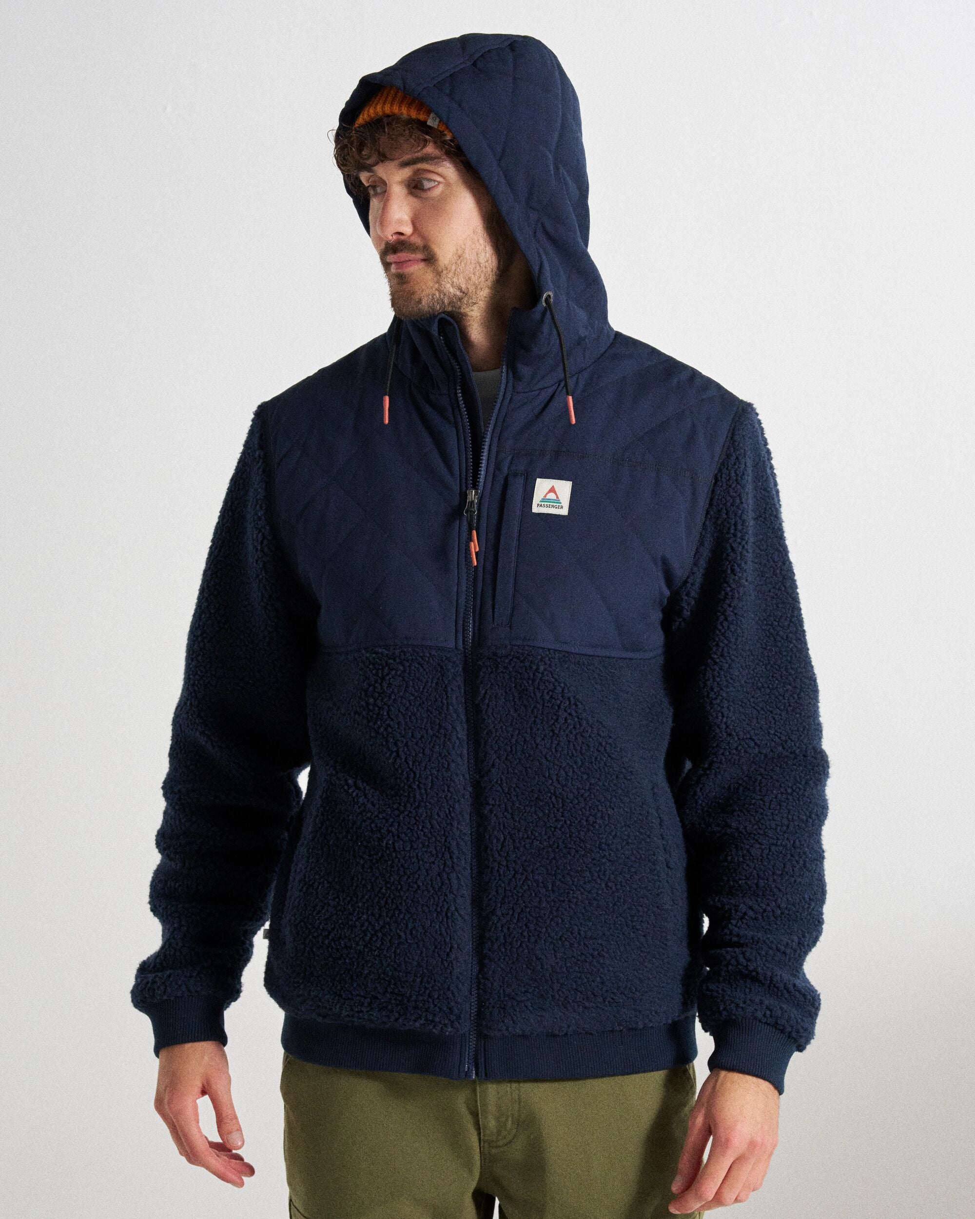 Adventure Recycled Deep-Pile Sherpa Fleece - Rich Navy - Studio Model