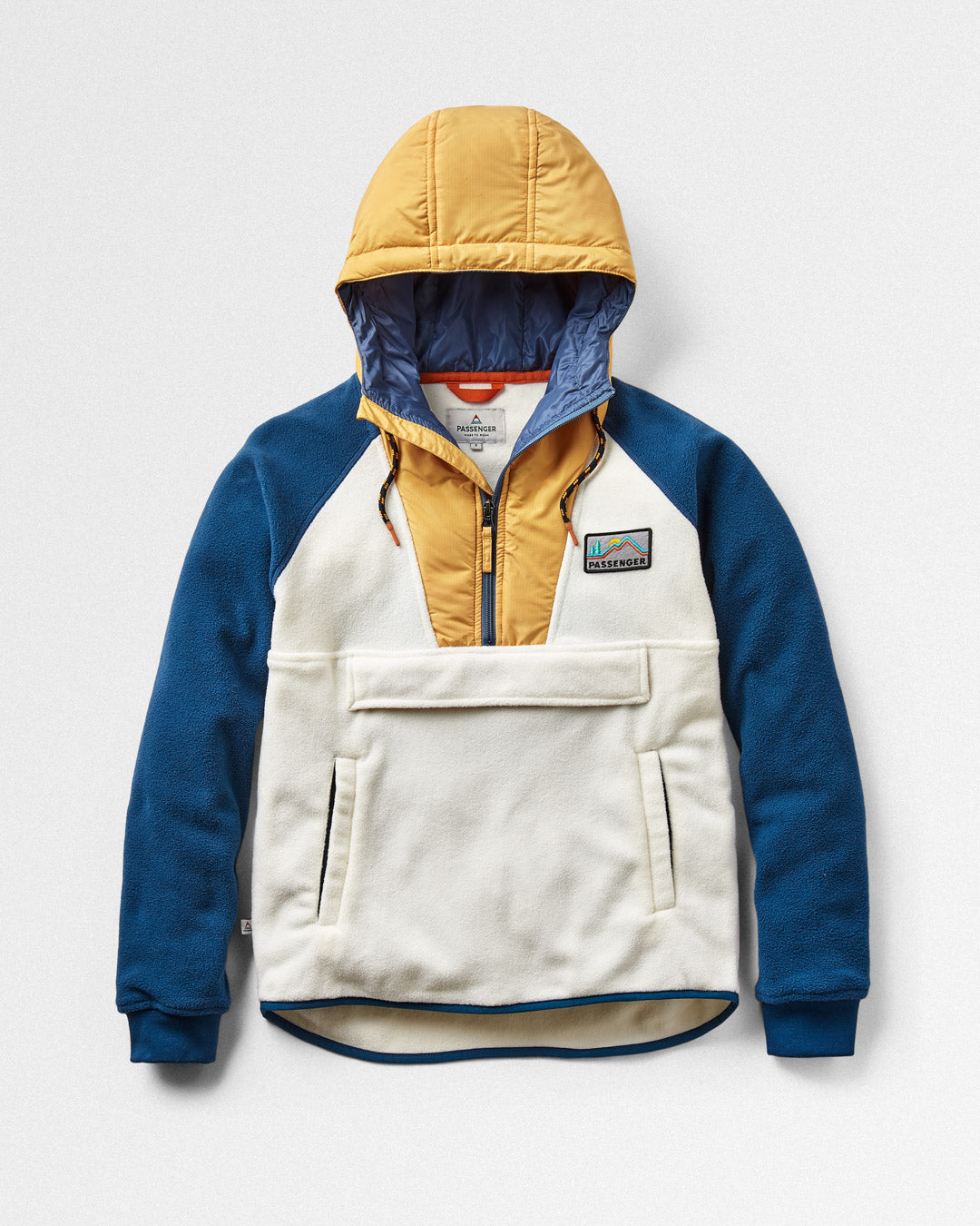Alexander Hooded 1/2 Zip Recycled Polar Fleece - Egret