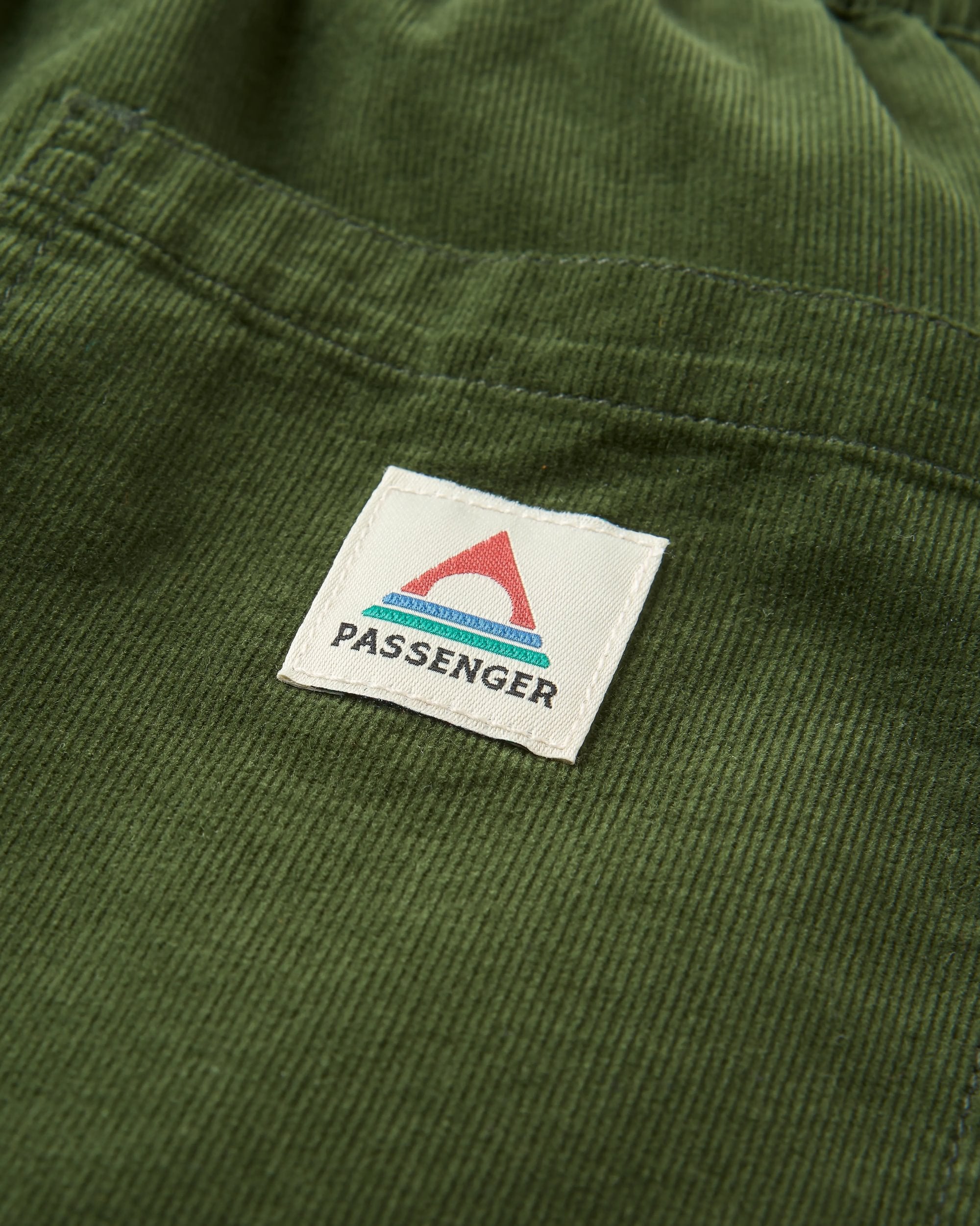 Compass Recycled Cord Trouser - Fir Tree - Flatlay