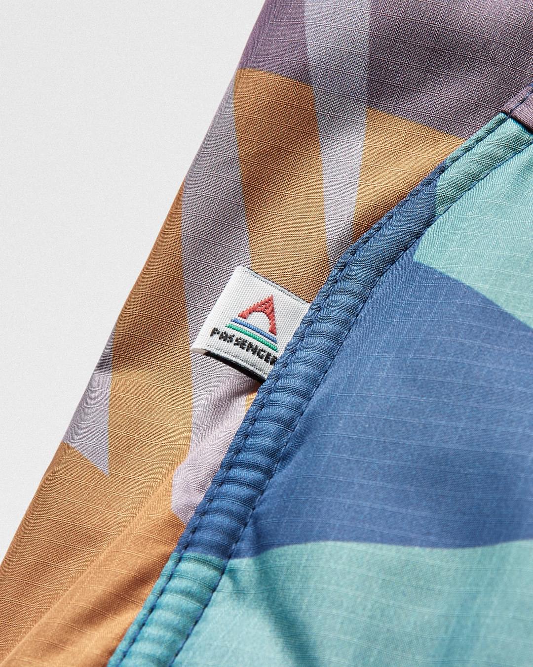 Waves Recycled Sherpa-Lined Changing Robe - Deep Blue Camo Pattern - Flatlay