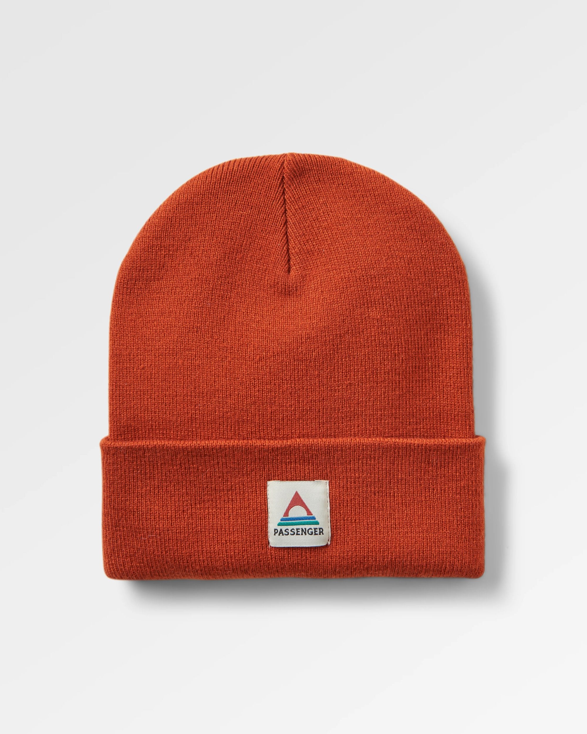 Core Recycled High-Top Beanie - Rust - Flatlay