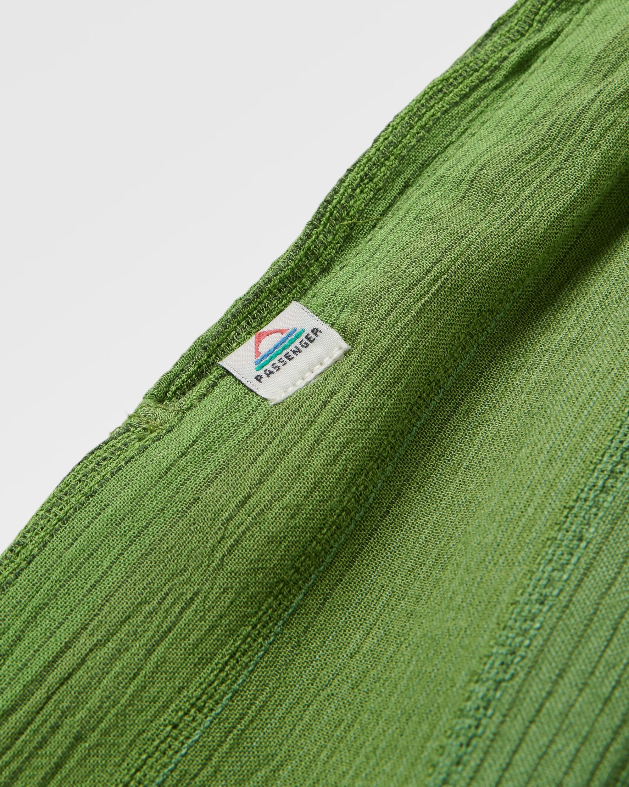 Daylily Loose Trouser - Stem Green Stripe - Flatlay