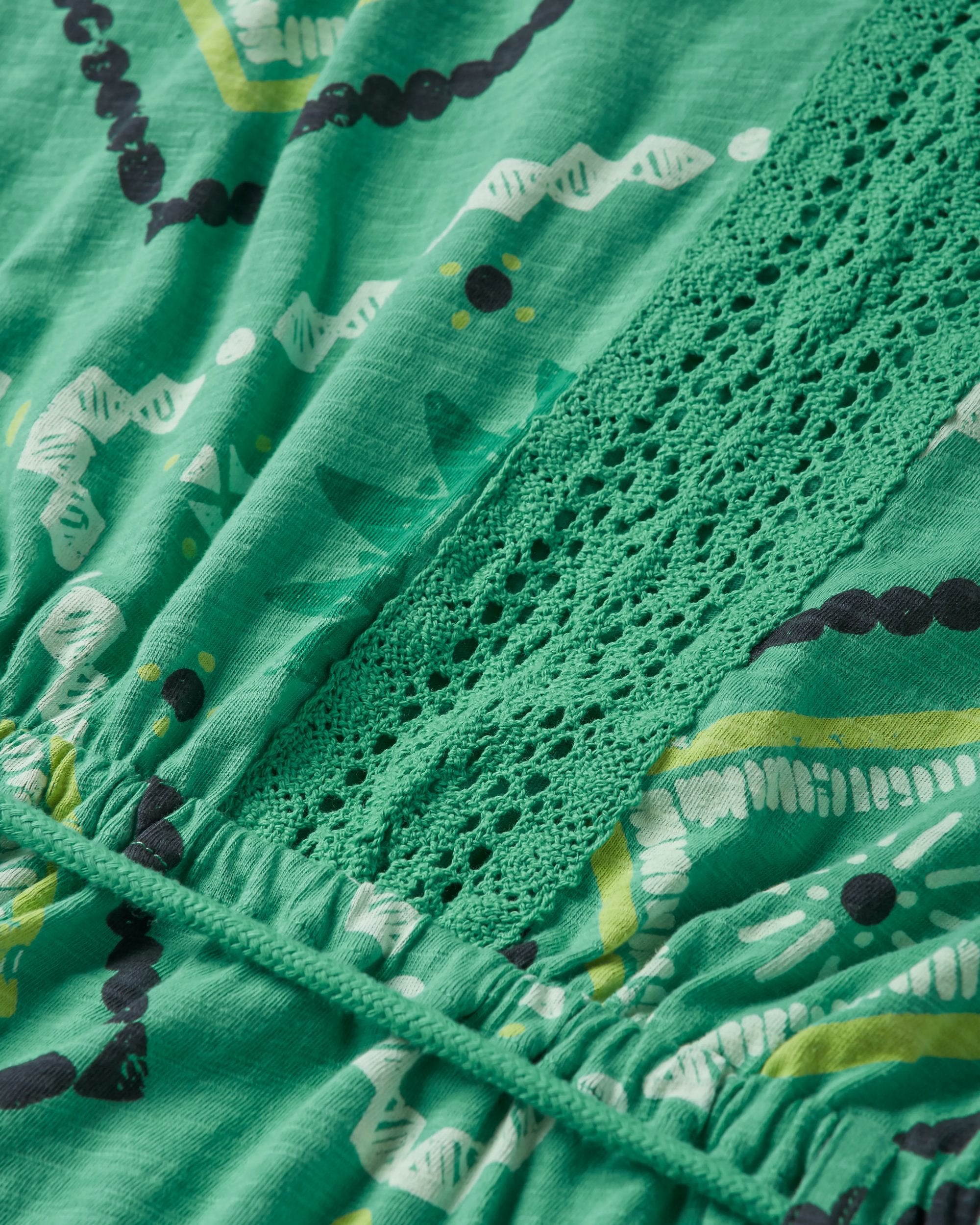 Rivergate Recycled Cotton Dress - Sunburst Green Spruce - Flatlay