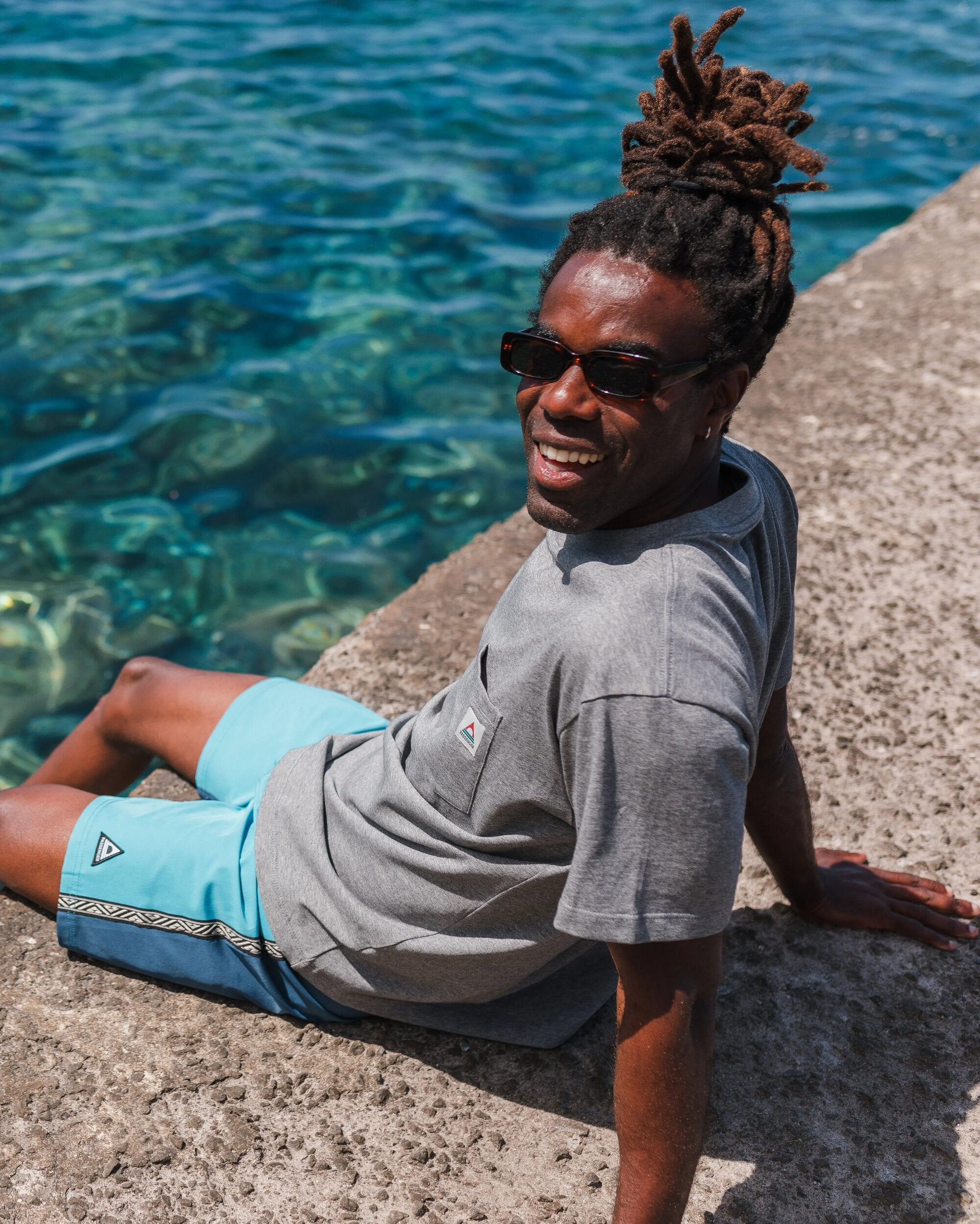 Heritage Recycled Relaxed Fit T-Shirt - Dark Grey Marl - Lifestyle