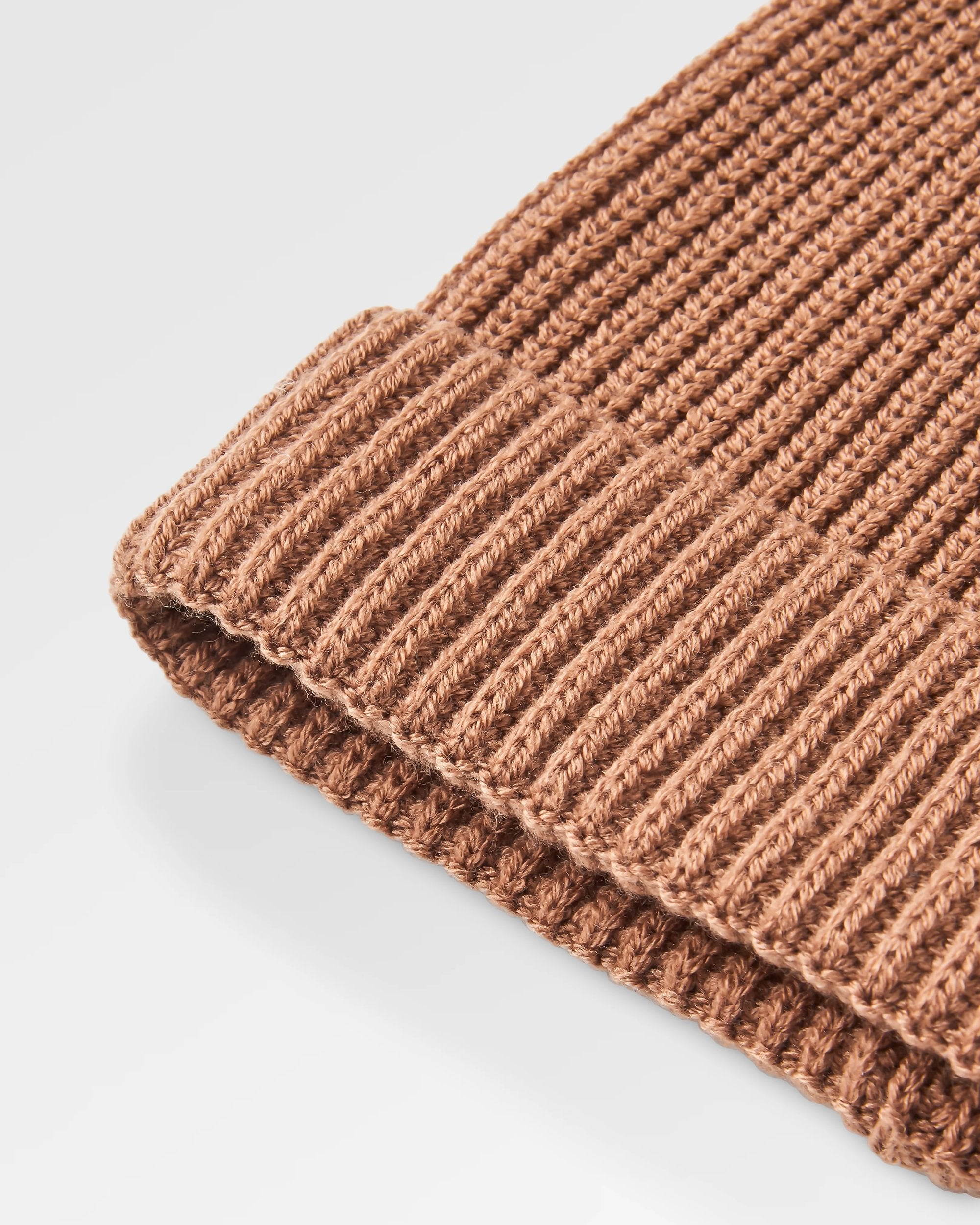 Compass Recycled Beanie - Toffee - Flatlay