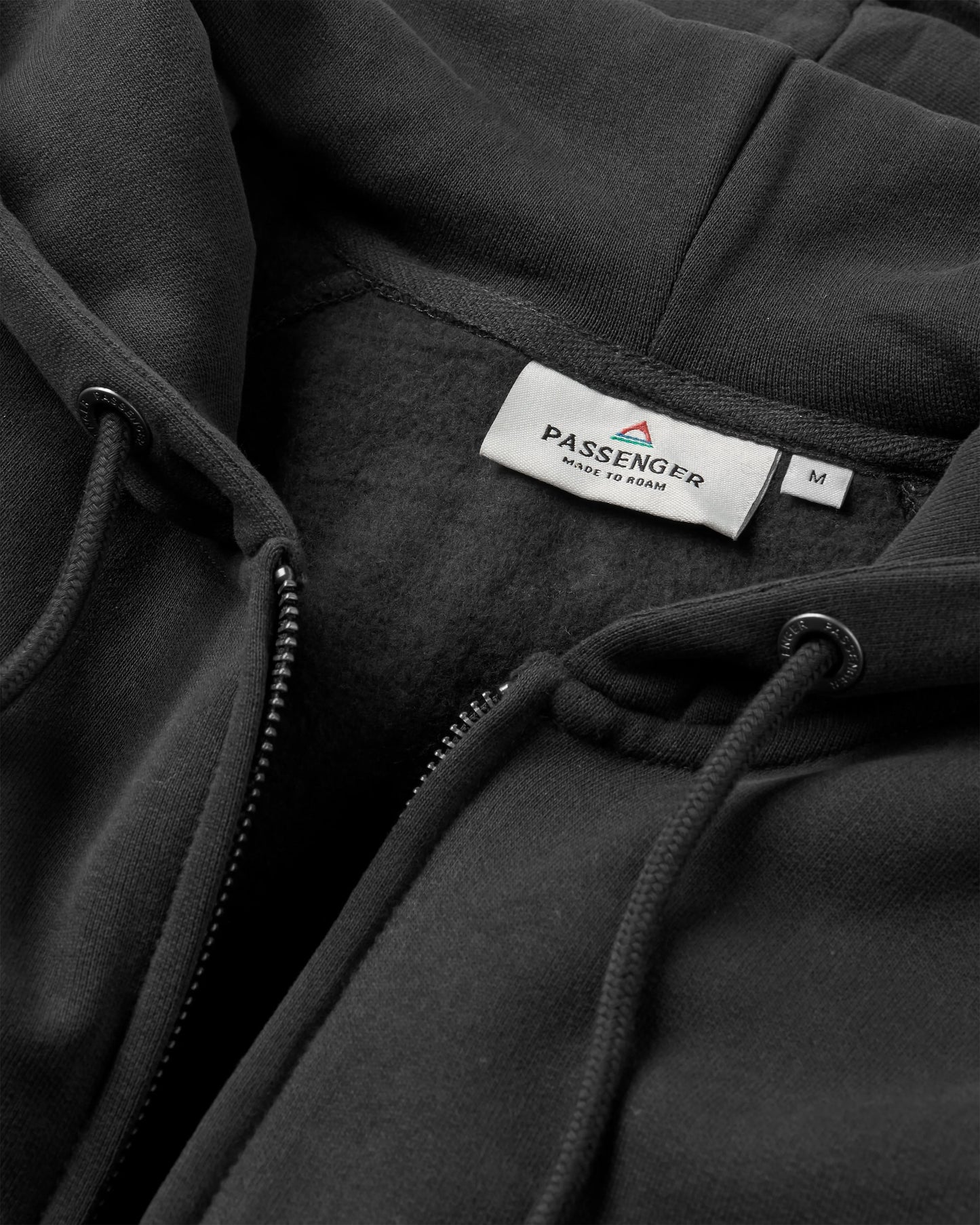 Heritage Full Zip Recycled Cotton Hoodie - Black - Flatlay