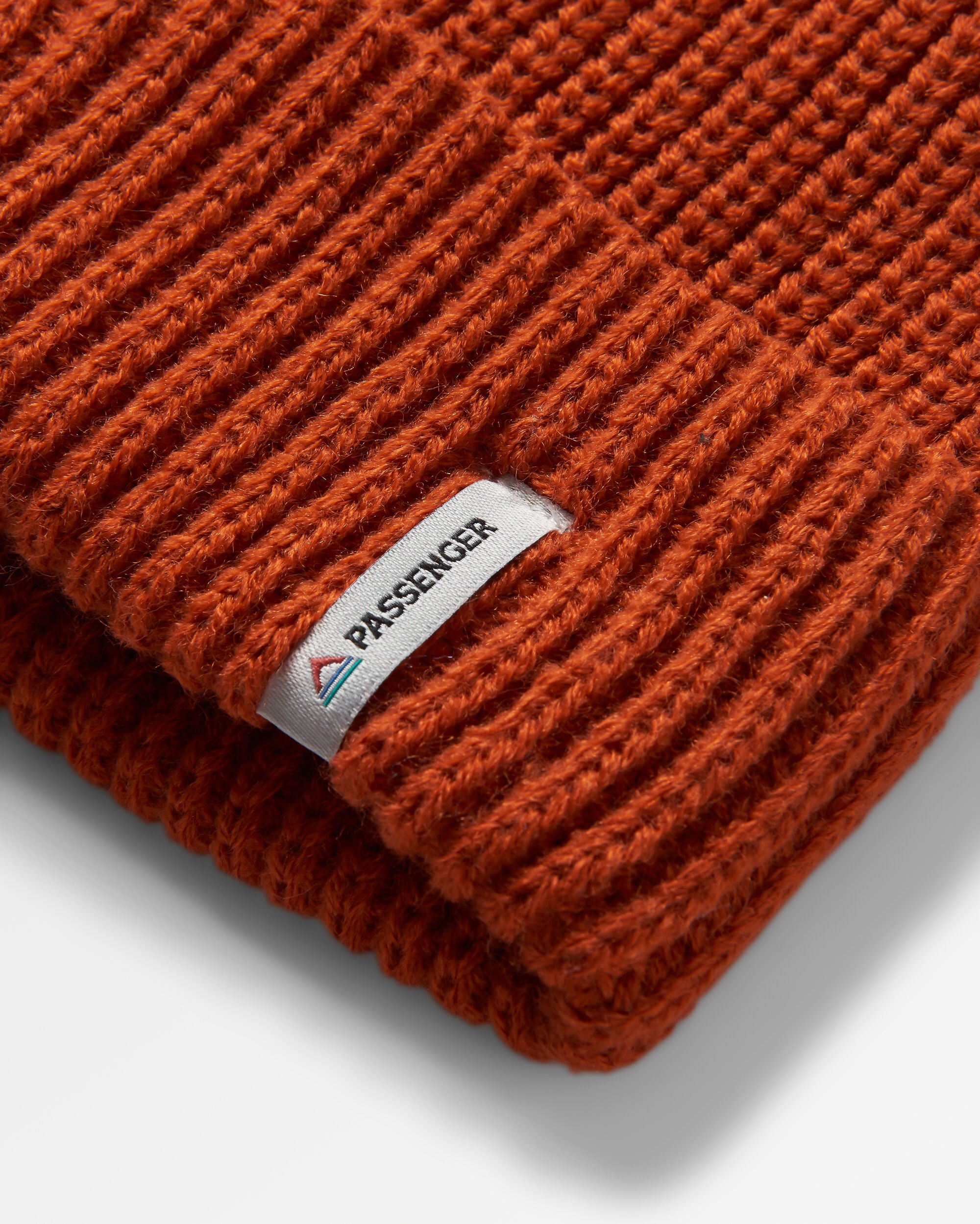 Compass Recycled Beanie - Rust - Flatlay
