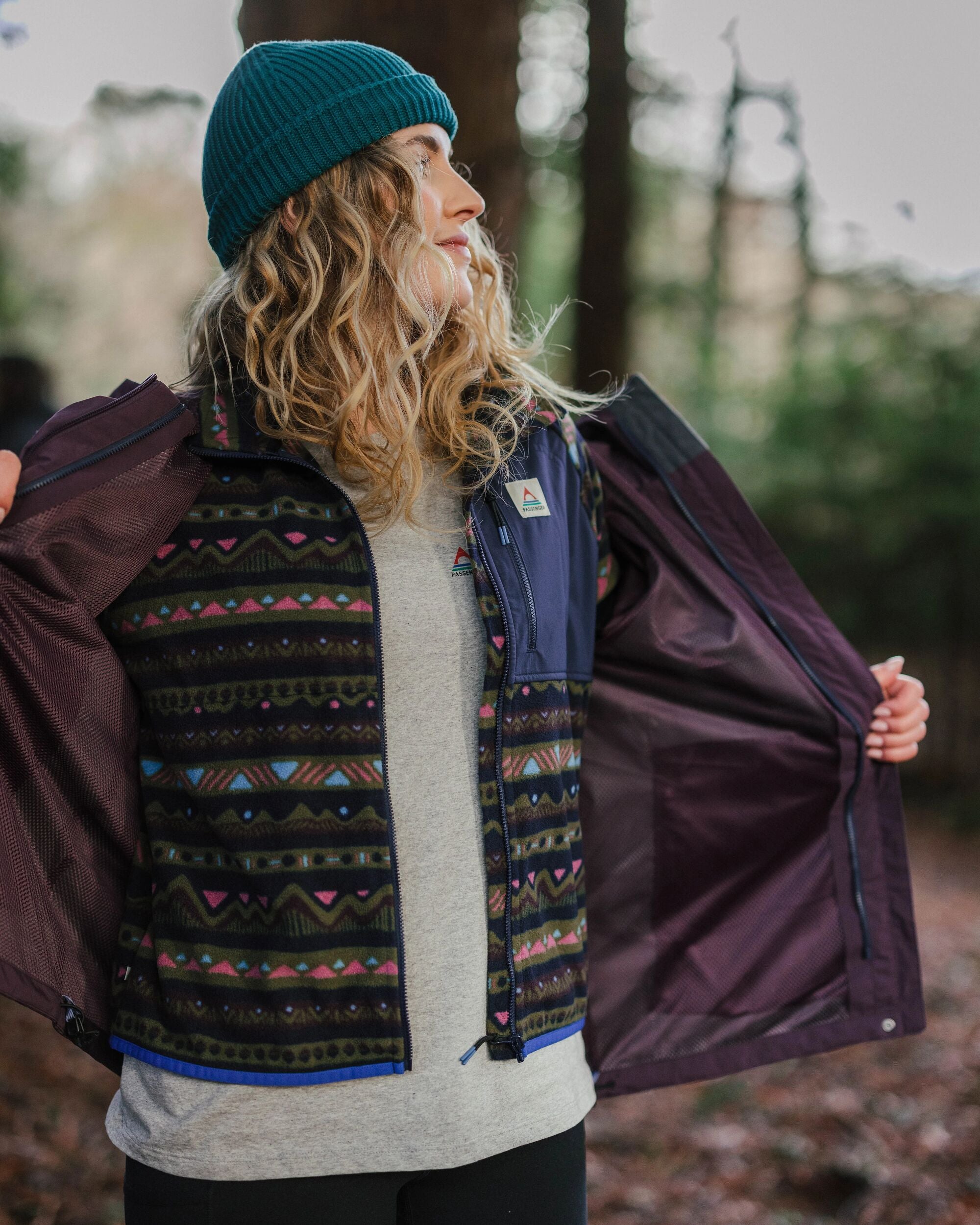 Breckenridge Recycled Waterproof 3 In 1 Jacket - Deep Plum - Lifestyle