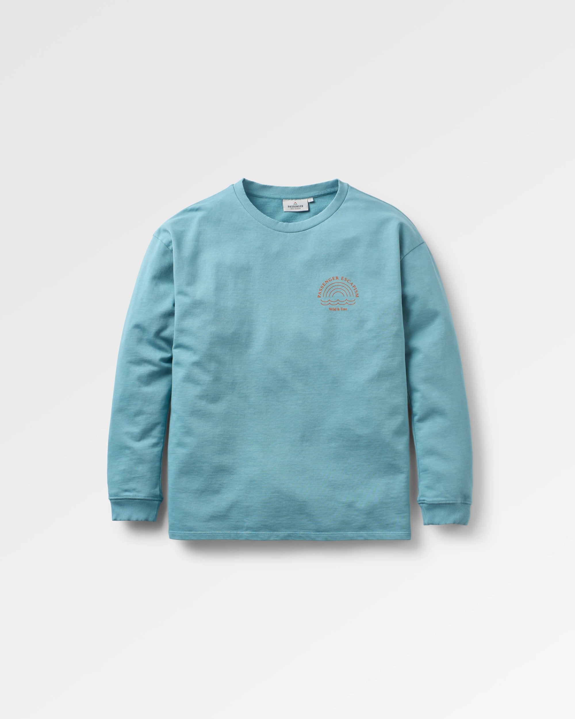 Rainbow Recycled Cotton Oversized Sweatshirt - Arctic - Flatlay