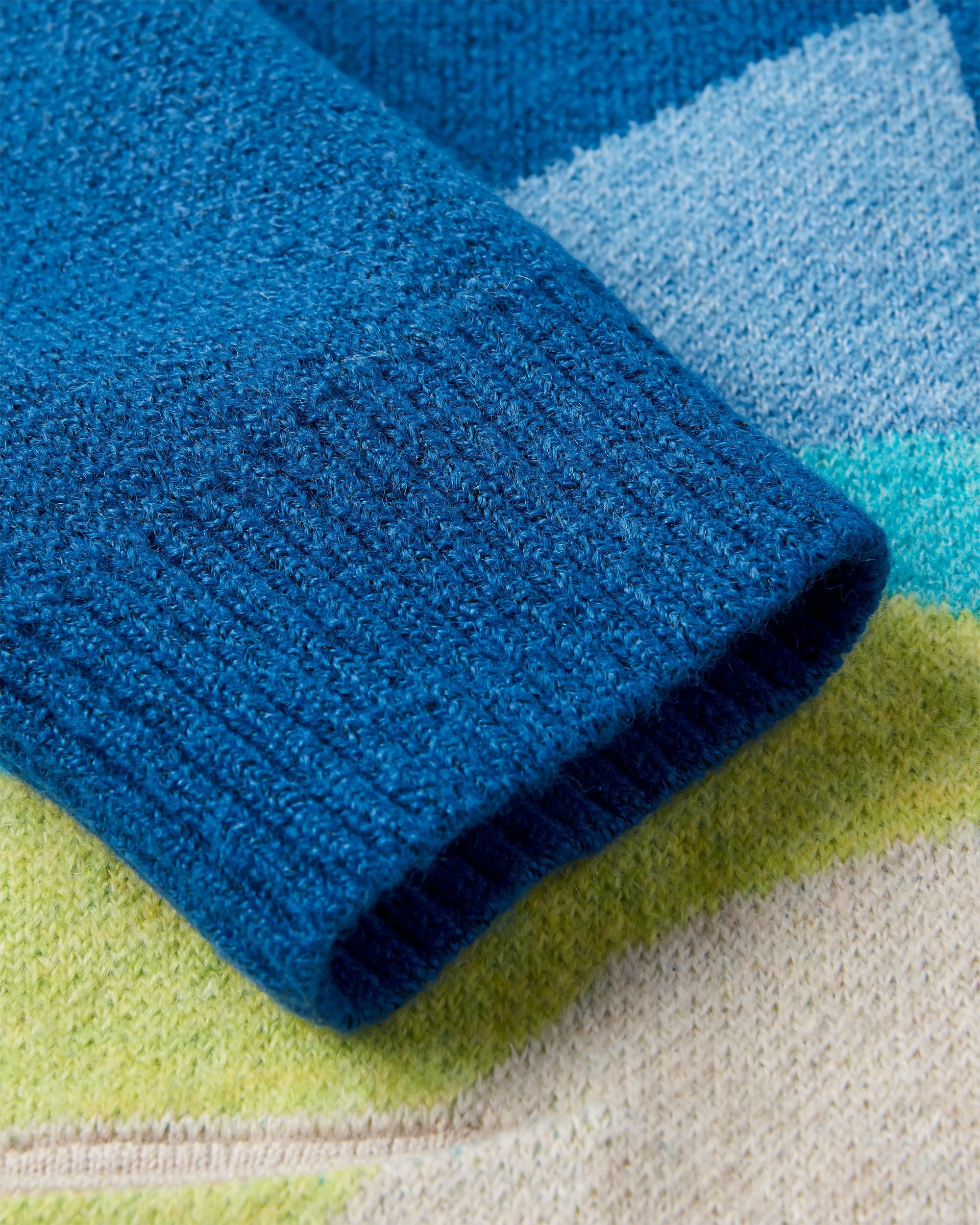 Scenic Recycled Long Knitted Cardigan - Scenic Azure Blue - Flatlay