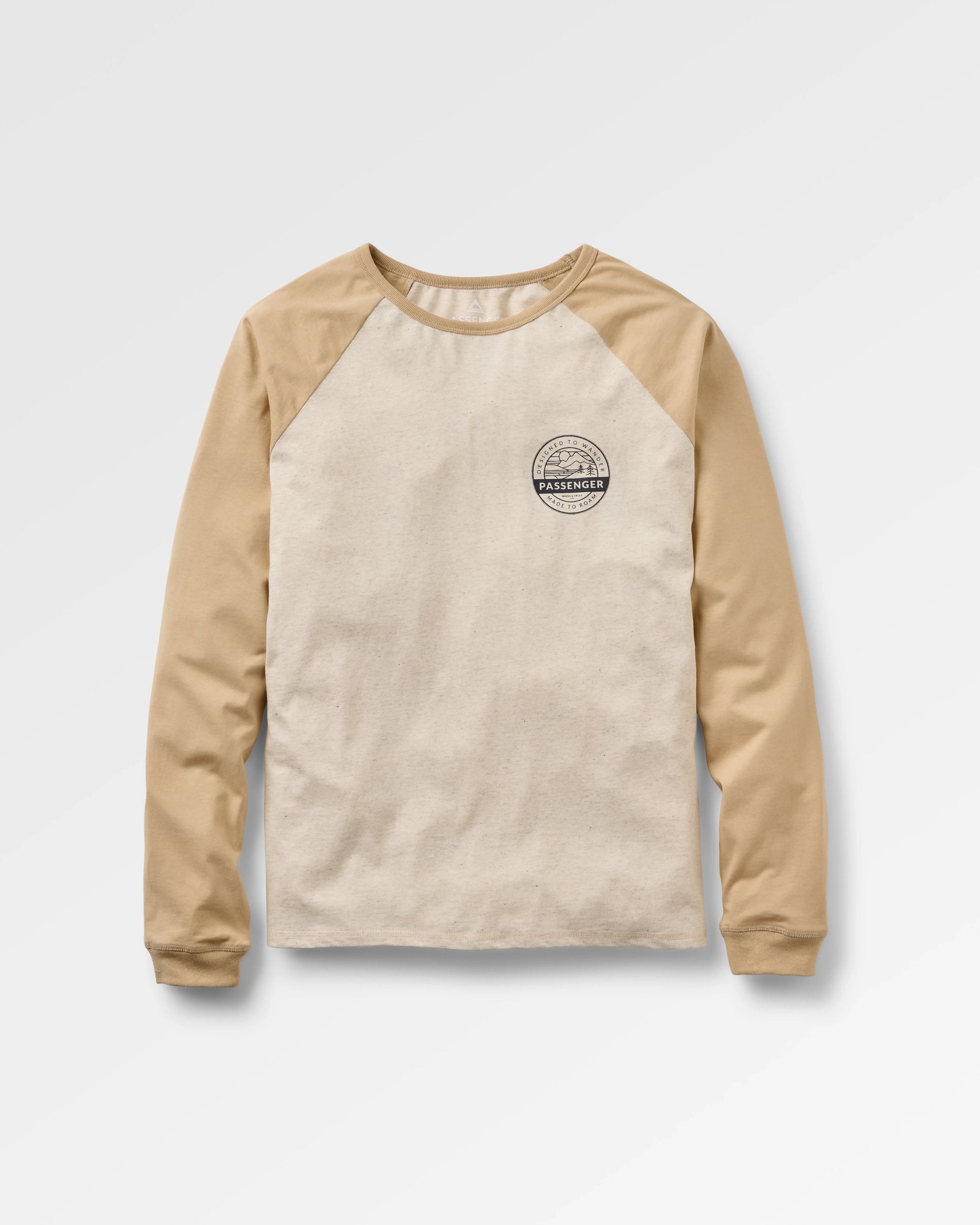 Odyssey Recycled Cotton Raglan T-Shirt - Milky Marl - Flatlay