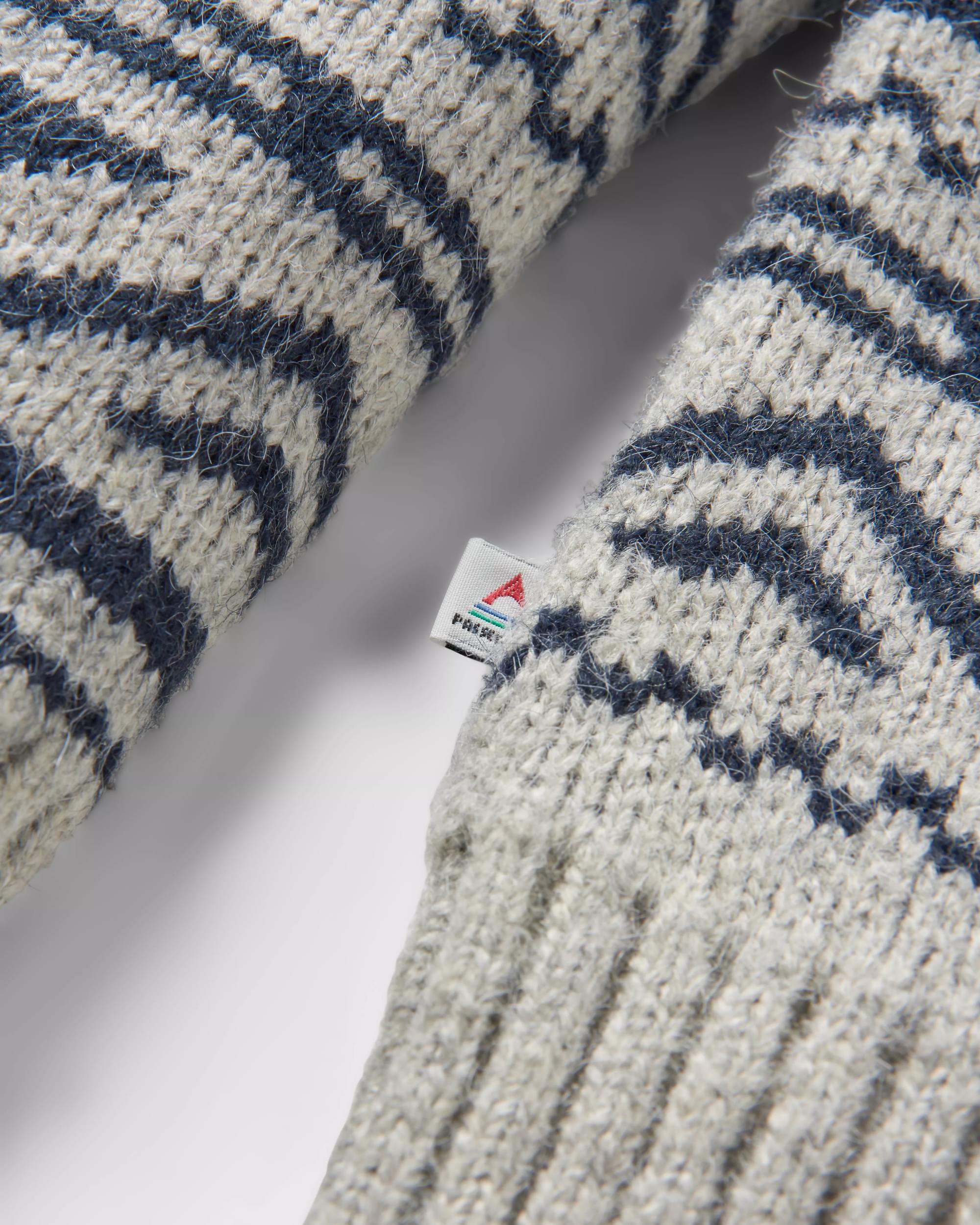 Cutback Fairisle Knitted Jumper - Grey Marl - Flatlay